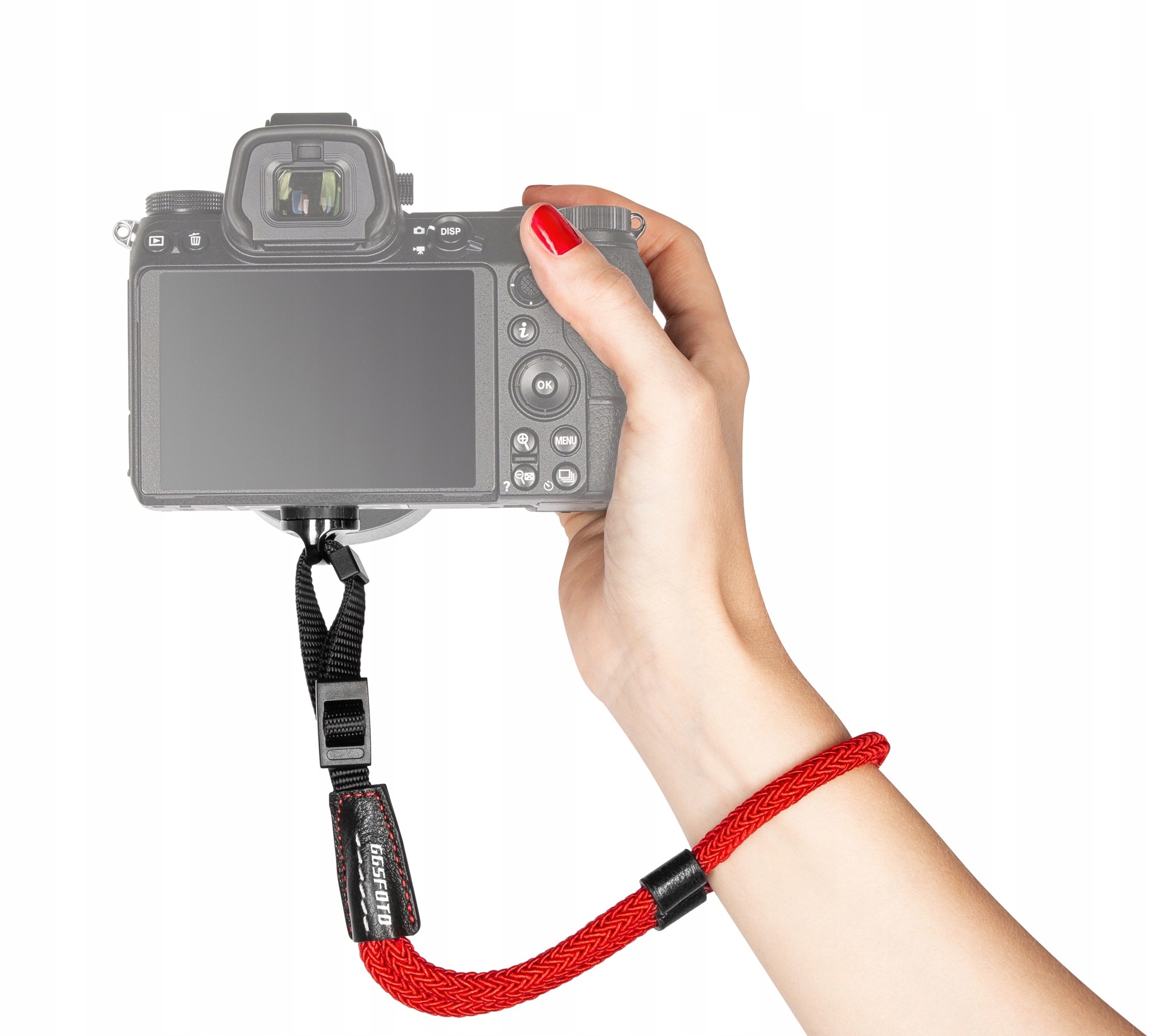 Pasek nadgarstkowy do aparatu GGS NWS-2BR - czerwony Model NWS-2BR