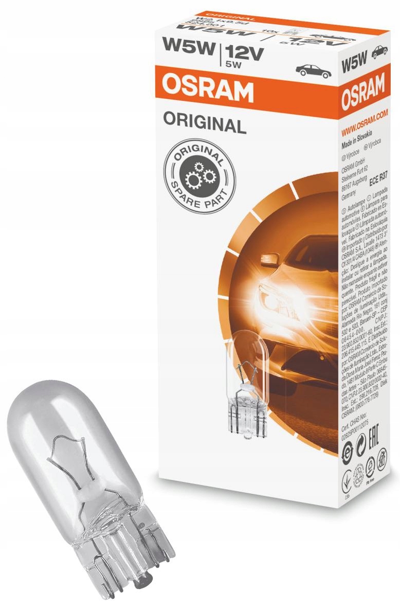 10 x Osram Original Line Żarówka W5W 12V 5W