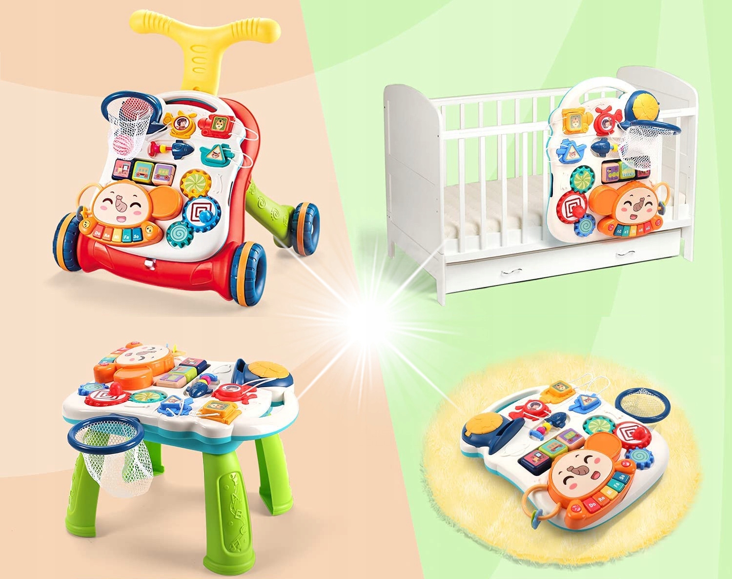 CHODZIK PCHACZ INTERAKTYWNY STOLIK EDUKACYJNY KOSZYKÓWKA dla dzieci 5w1 Certyfikaty, opinie, atesty CE EN 71