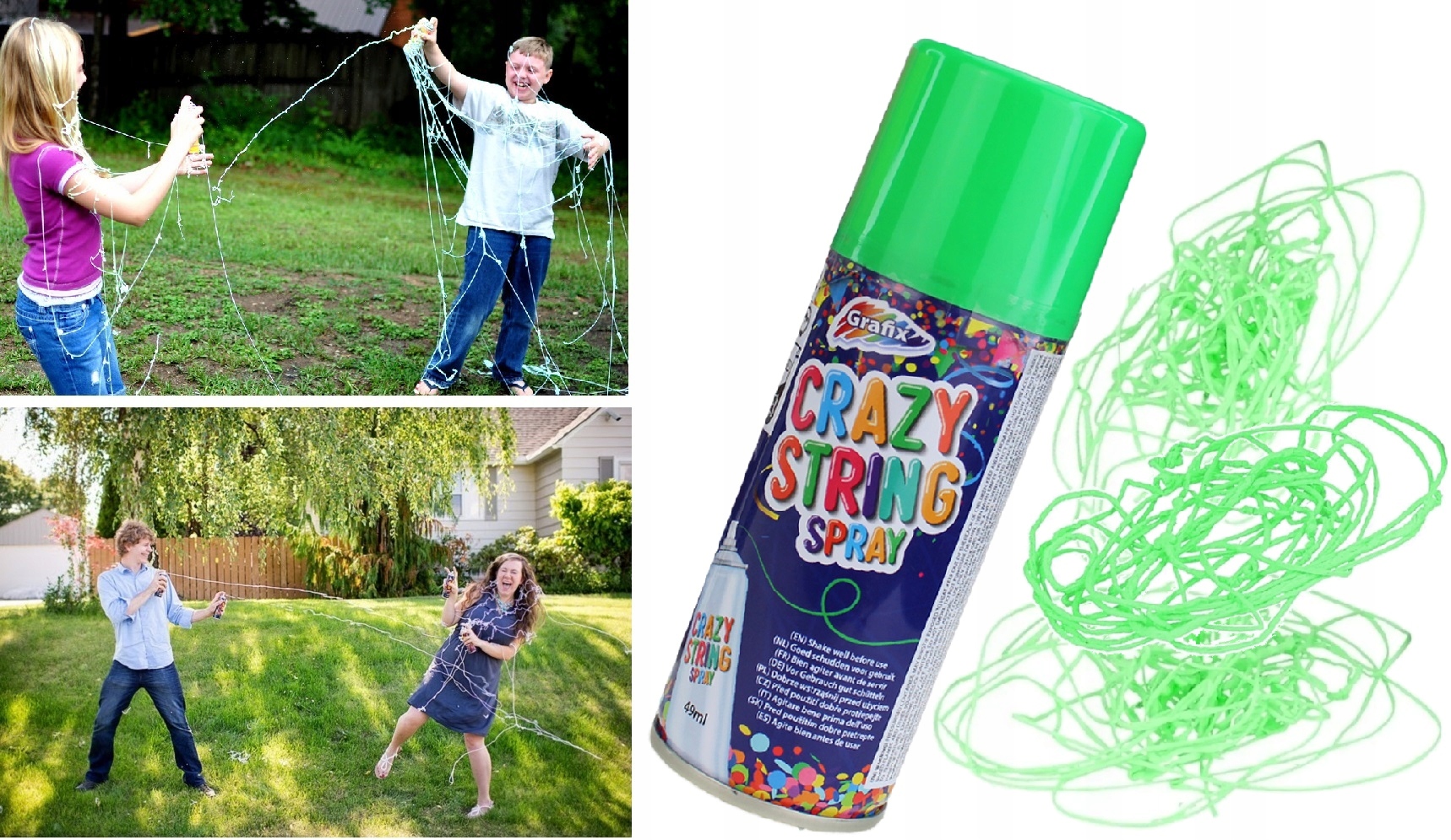 SERPENTYNA KONFETTI W SPRAYU ZIELONA NEONOWA NA URODZINY PRZYJĘCIA IMPREZY Stan opakowania oryginalne