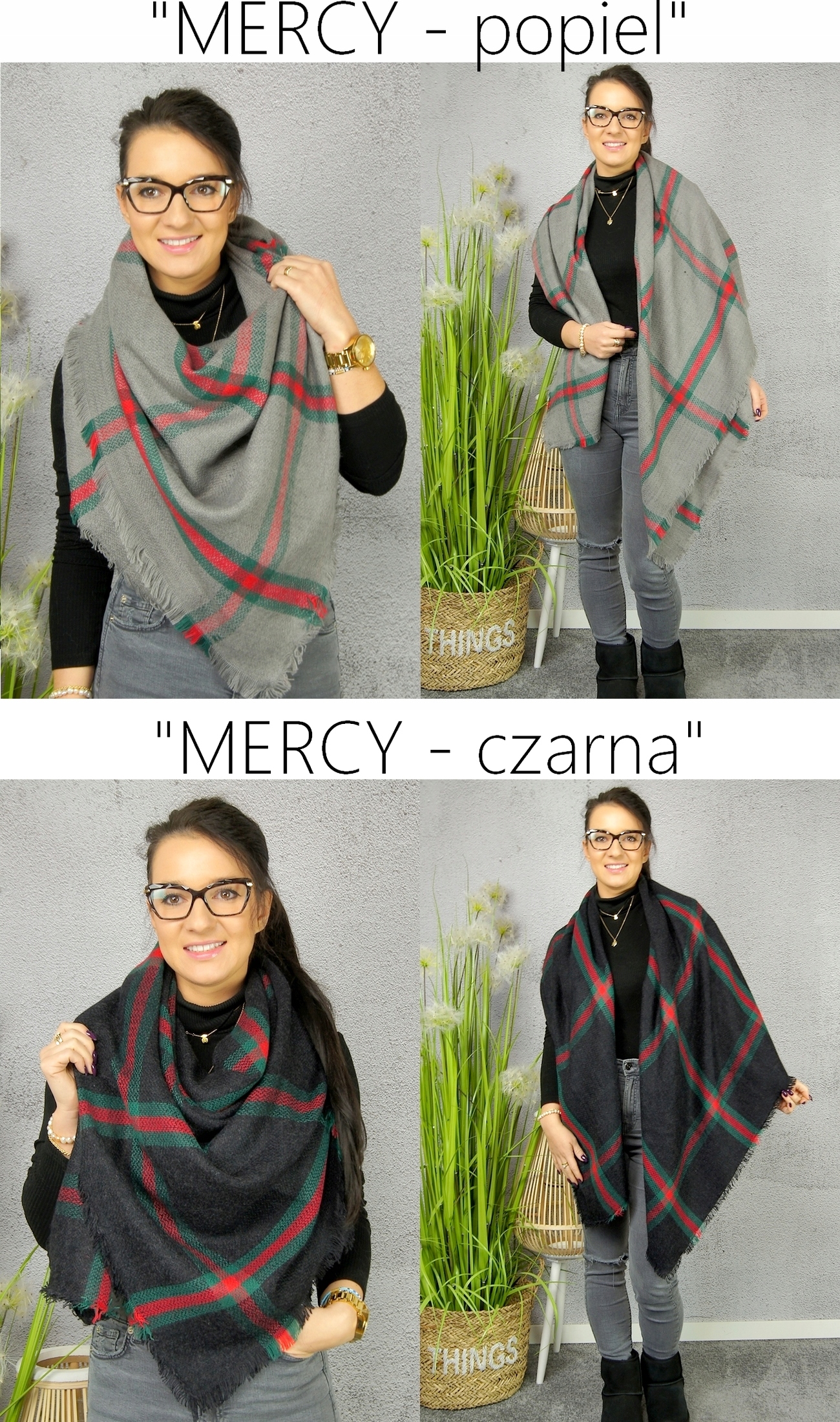 CHUSTA CIEPŁA DUŻA szal MAXI zimowa - DUŻO WZORÓW Wzór dominujący mix wzorów