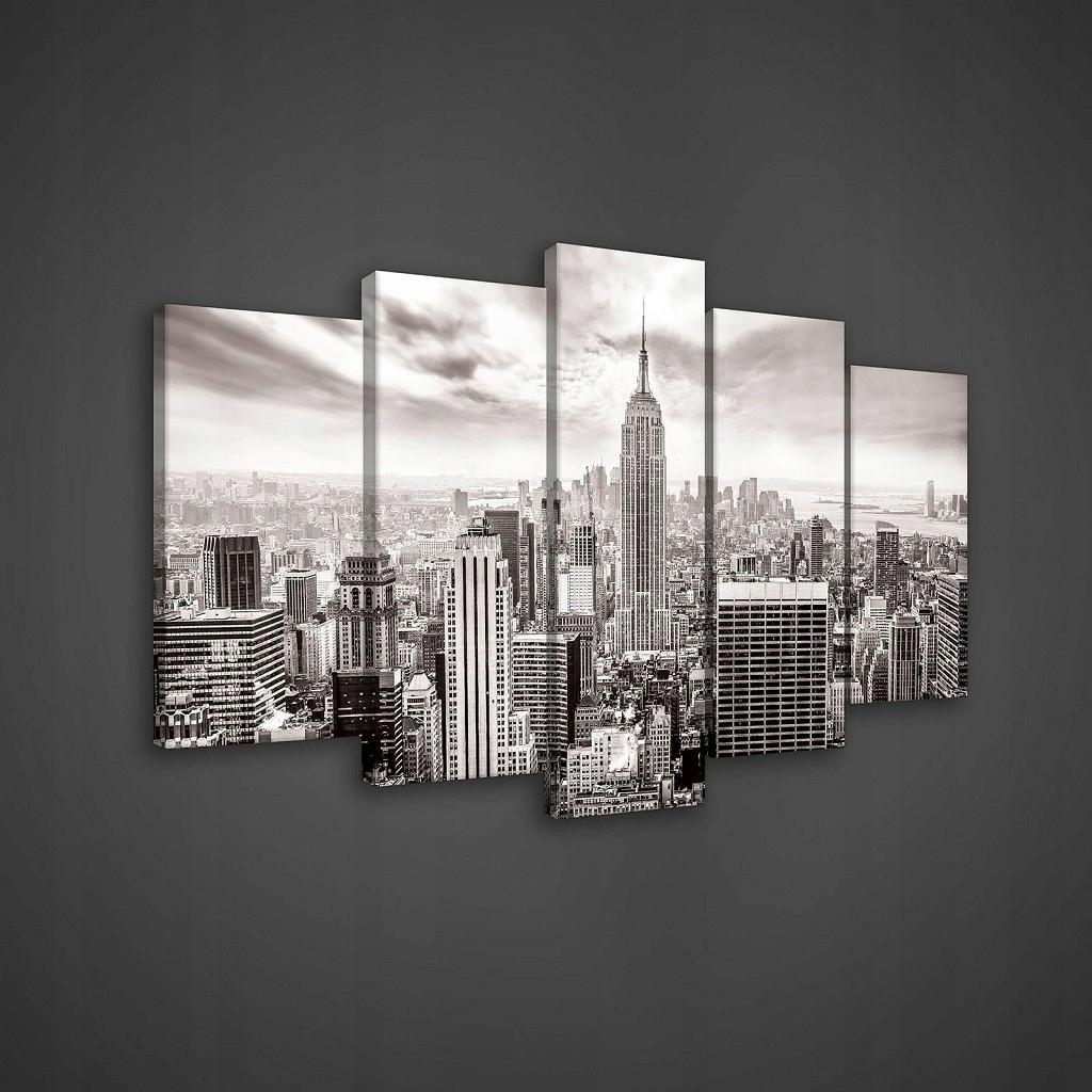 Obraz 100x60 New York krajina města mrakodrapy panorama černobílé