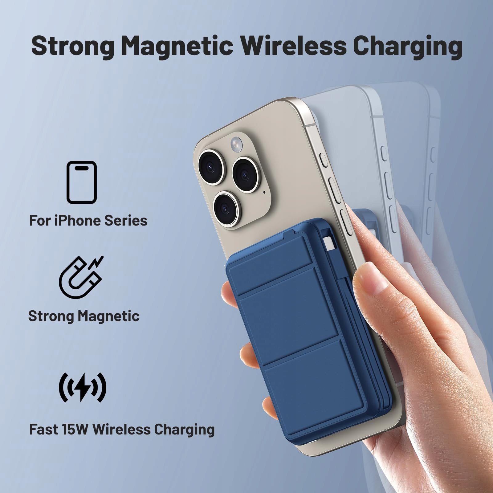 AZMUTH Powerbank Magnetyczna Bezprzewodowa 10000mAh iPhone 22.5W LED — miniatura 2