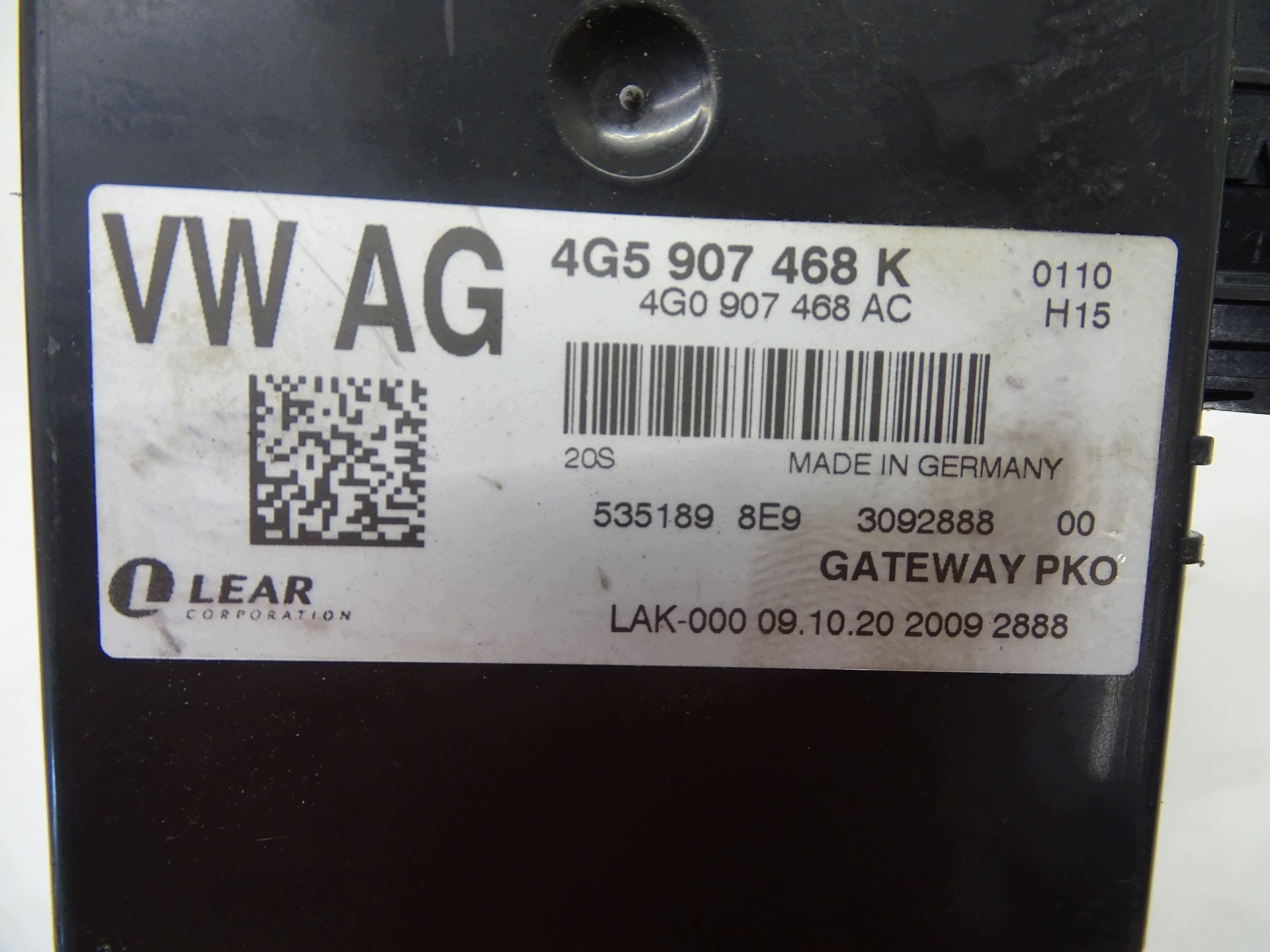 module control unit GATEWAY AUDI A6 C7 4G5907468K
