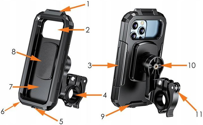 Uchwyt motocyklowy antywibracyjny etui na telefon EAN (GTIN) 0791952585232