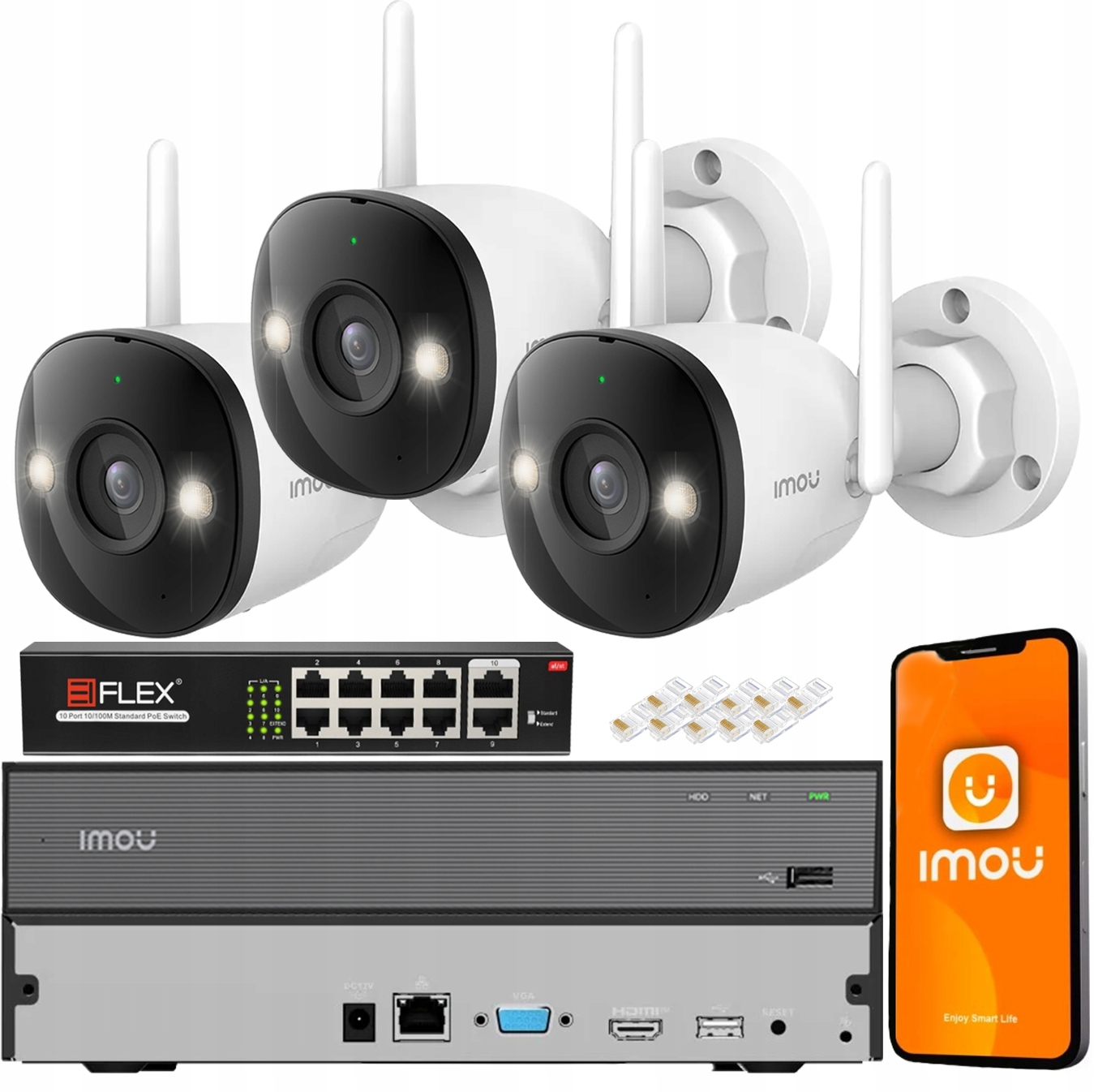 Monitorovací sada Imou 3 Ip kamery IPC-S3EP-5M0WE Audio 5MPx Led