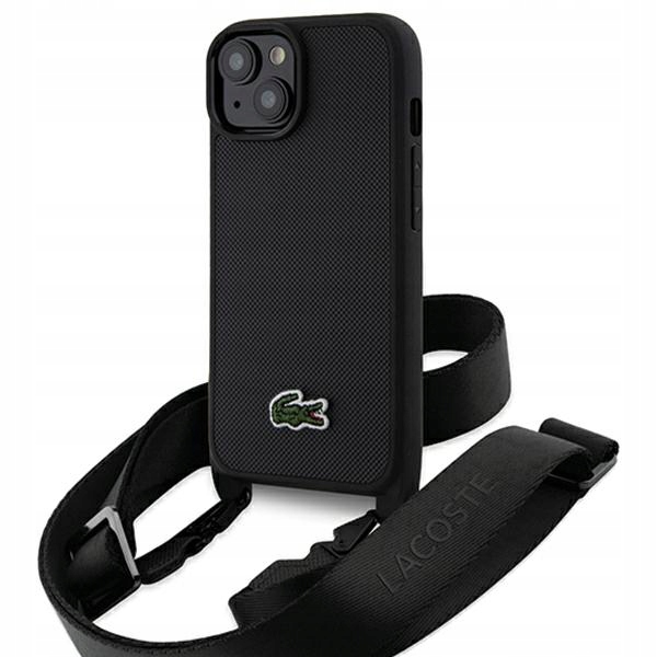 Pouzdro Lacoste pro iPhone 15 6.1" černé Petit Pique Crossbody