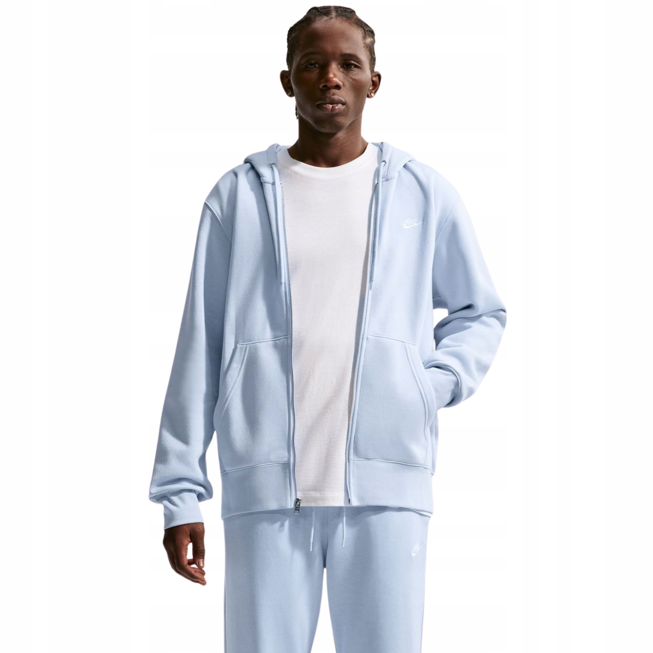 Pánská mikina Nike Club Bb Fz Hoodie modrá FN3861 407 L