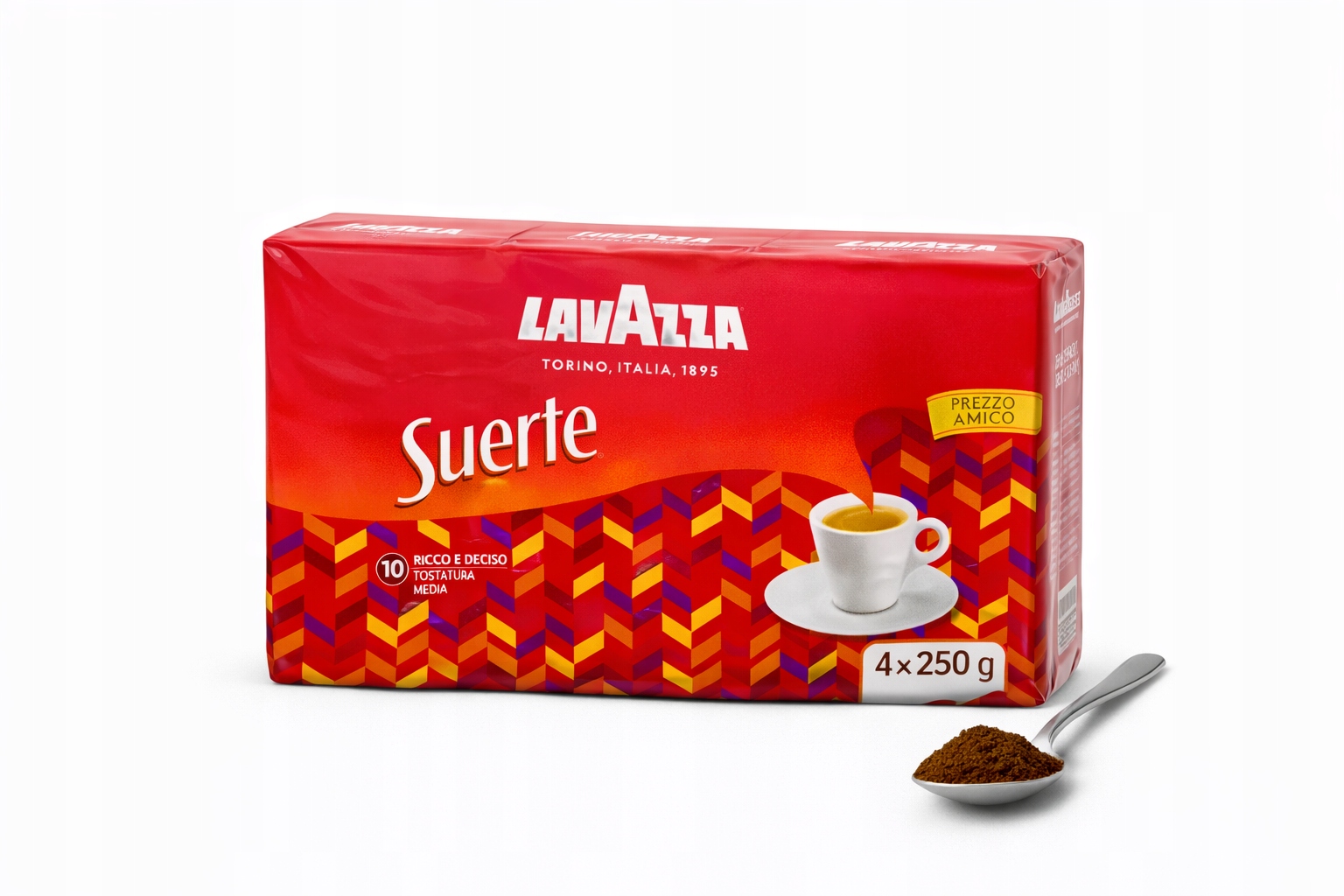 Levně Mletá káva Lavazza Suerte 4×250 g (1 kg) Intenzivní italská klasika