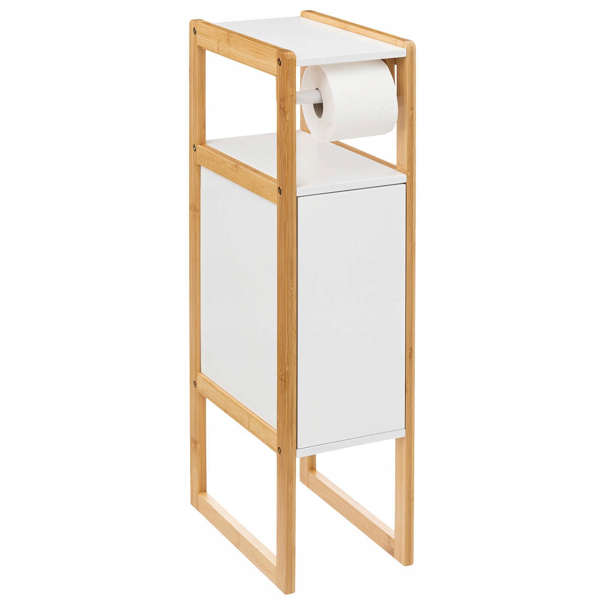 Szafka Łazienkowa Na Papier Toaletowy Biała Mdf Natureo 33X80X20 CM