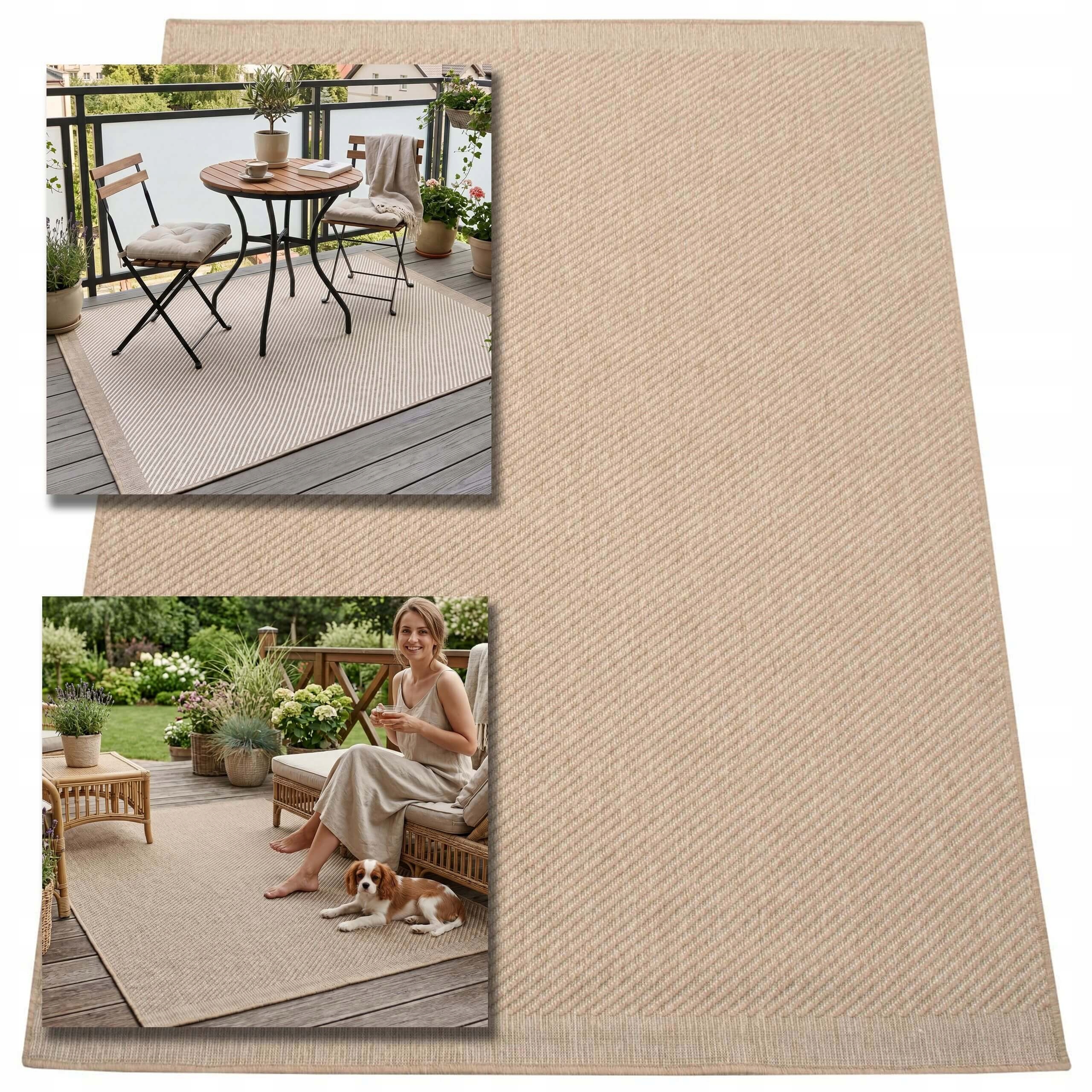 Vonkajší Terasový Koberec 160X230 Vodotesný Do Záhrady Na Terasu, Balkón, Rohož