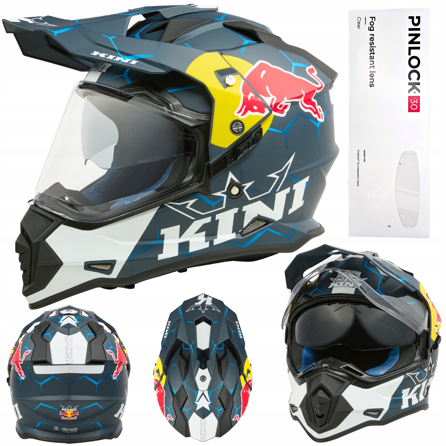 Kask na Moto Adventure MX Kini Red Bull Adv 1.0 L 59-60 quad enduro Pinlock
