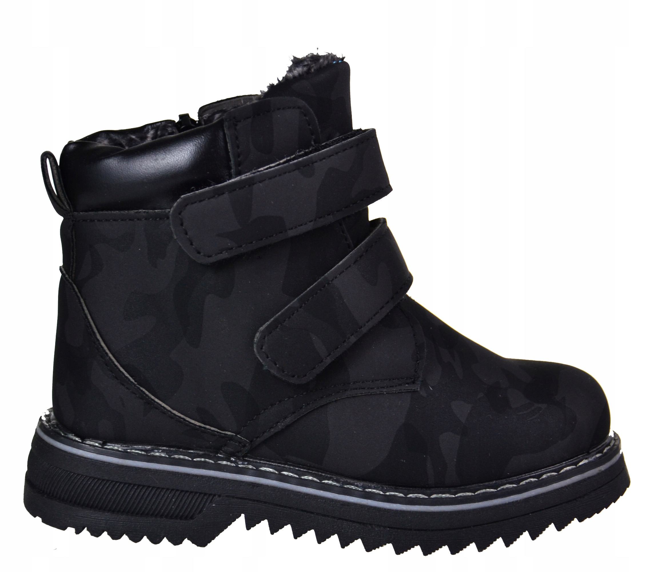 Kids Zimowe Trapery MORO Suwak RZEPY Czarne r33 Płeć chłopcy