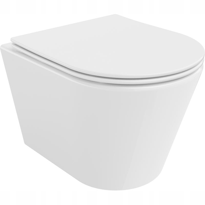 Mexen Rico Wc mísa Rimless s deskou slim, Bílá