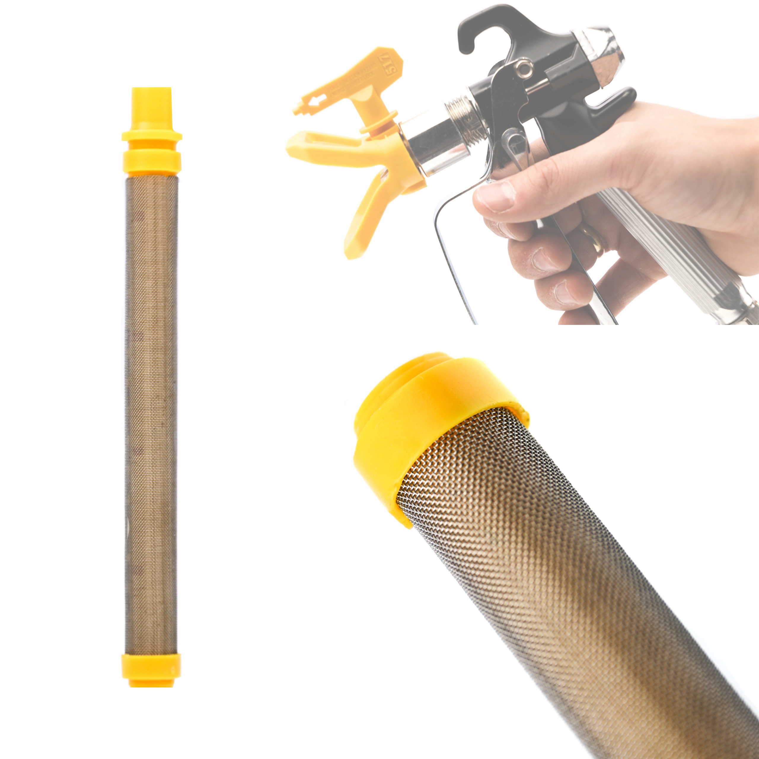 7X FILTR PALUSZKOWY 100 MESH ŻÓŁTY AGREGAT PISTOLET Marka Rosfix