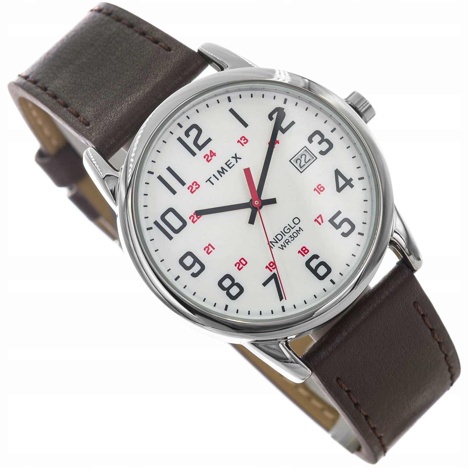 Pánské Hodinky Timex TW2Y12600 Easy Reader Hnědé Na Řemínku Datumovka