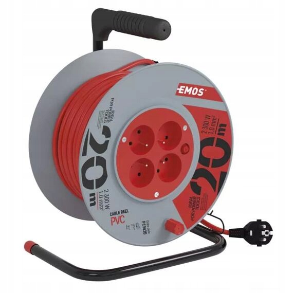 Emos kabel 230V prodlužovací 20m/4Z Pvc 3*1mm buben P19420