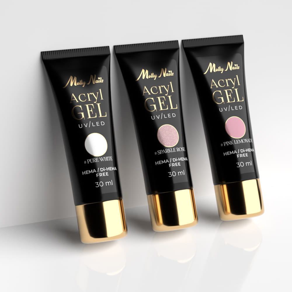 Molly nails acryl gel acryl gel для нігтів rosie pink 30ml hema free — фото 5