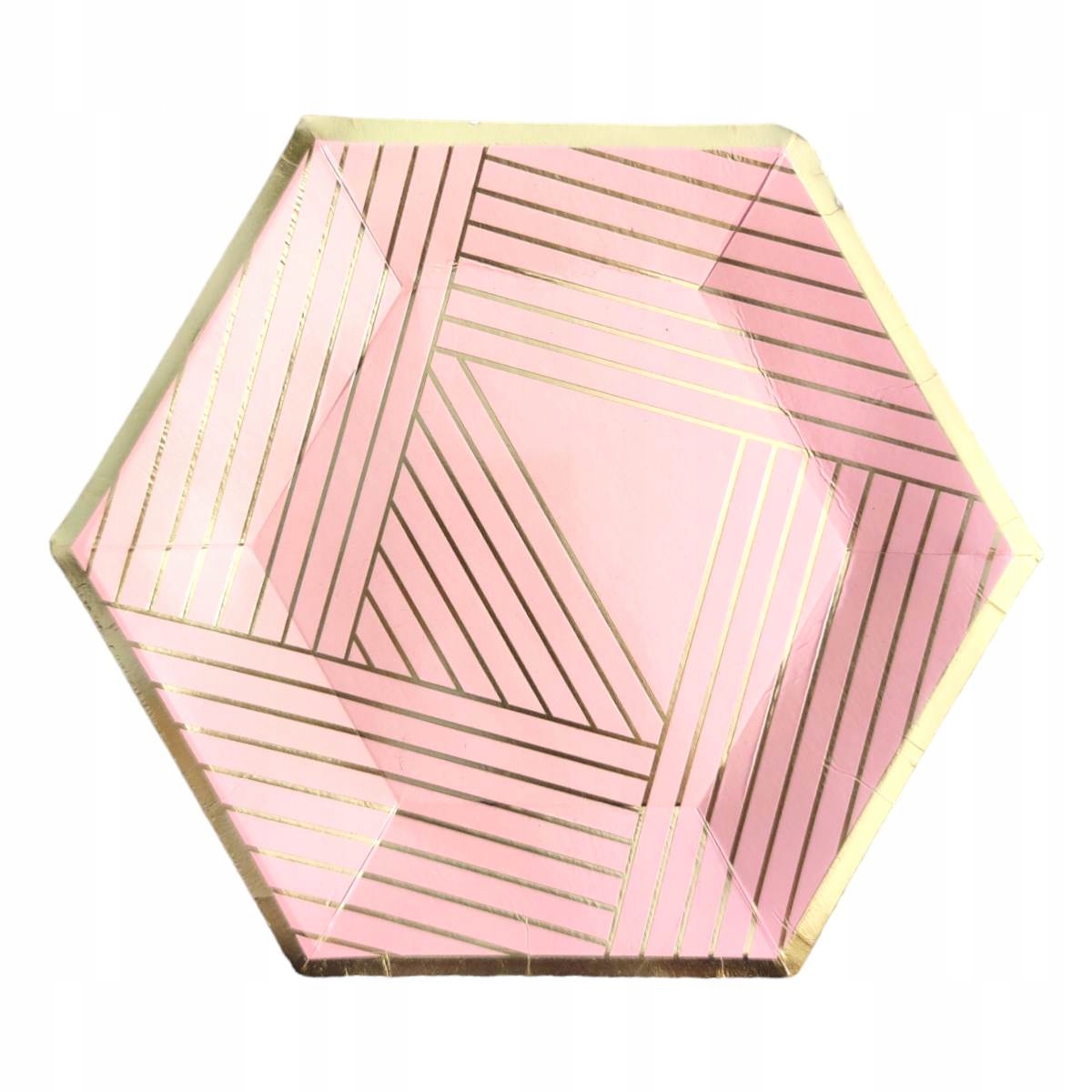 Talerzyki papierowe elegance RÓŻOWO ZŁOTE URODZINY