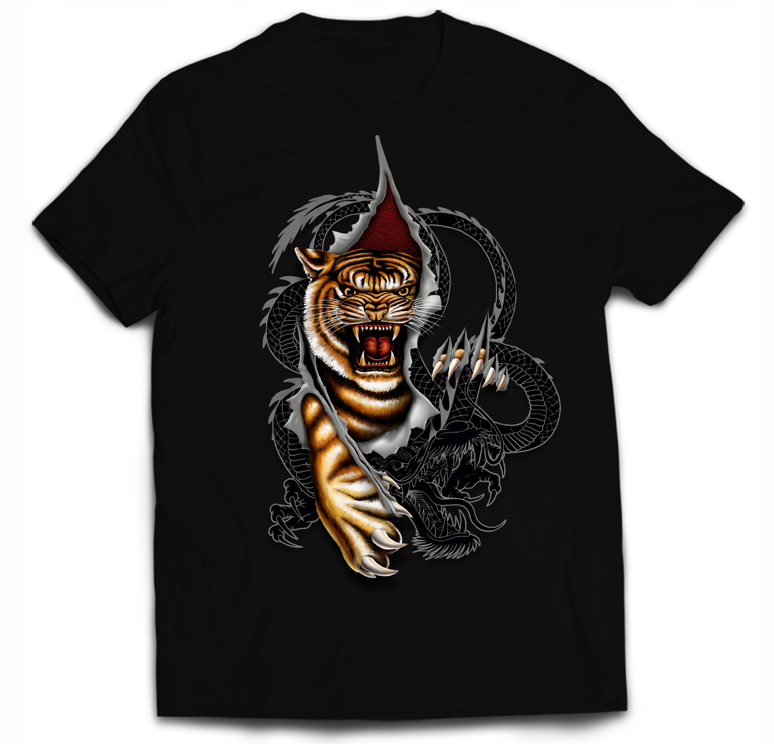 

Japan Anime Tygrys Tiger Smok Dragon Tattoo XL