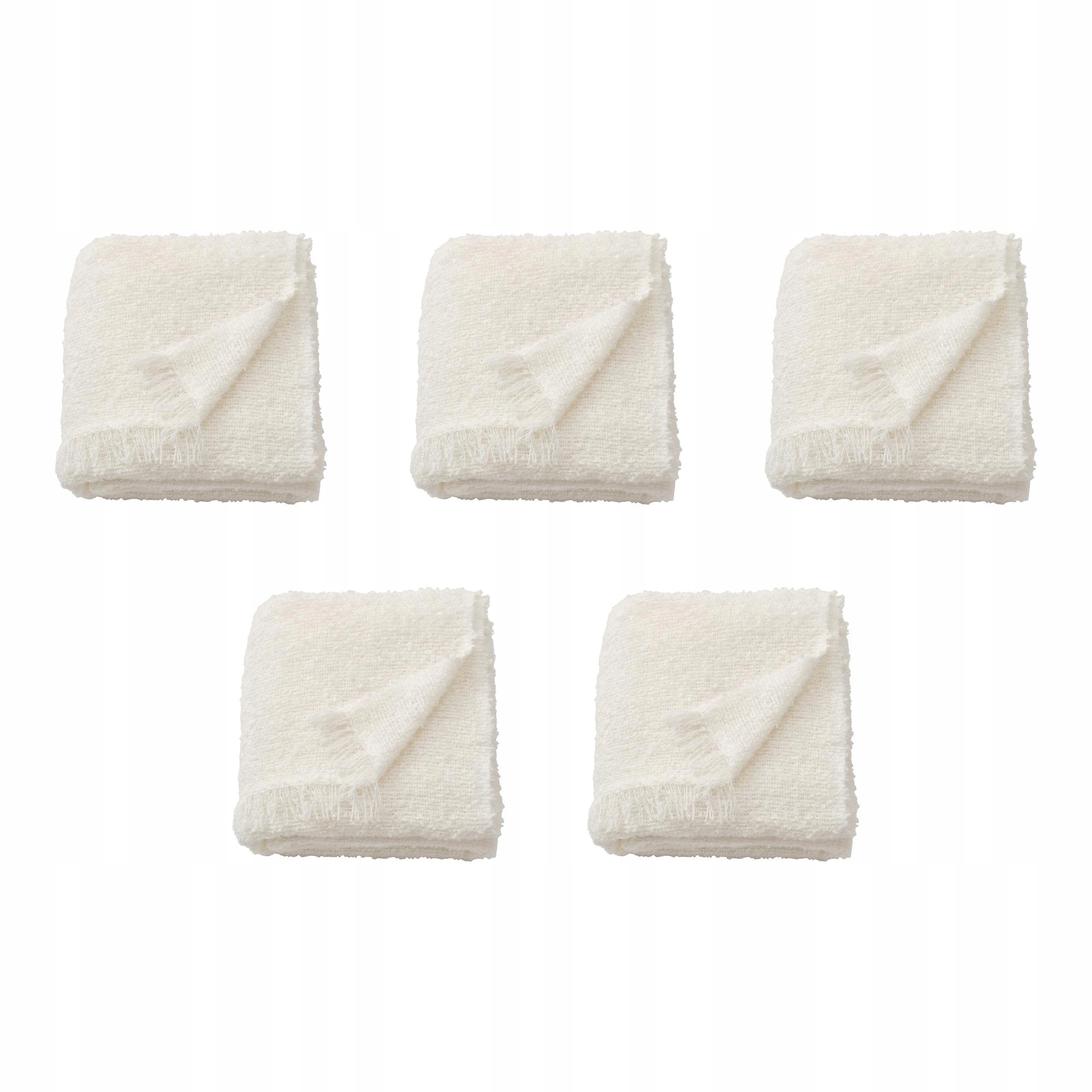 5 ks krémový pléd Sandbrodd 130 x 170 cm, recyklovaný, měkký