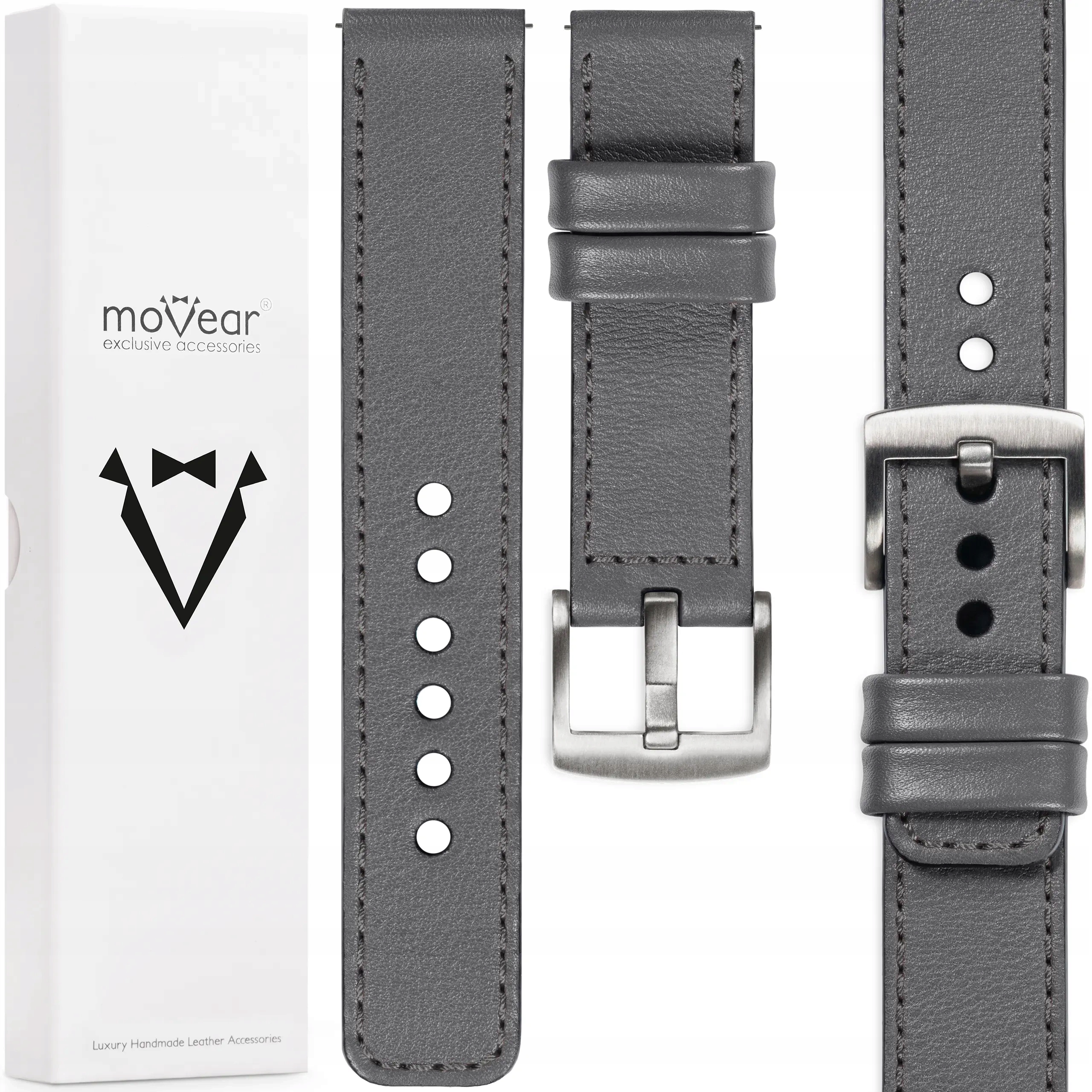Kožený opasek 23 mm pro prémiové elegantní hodinky Italská kůže Movear