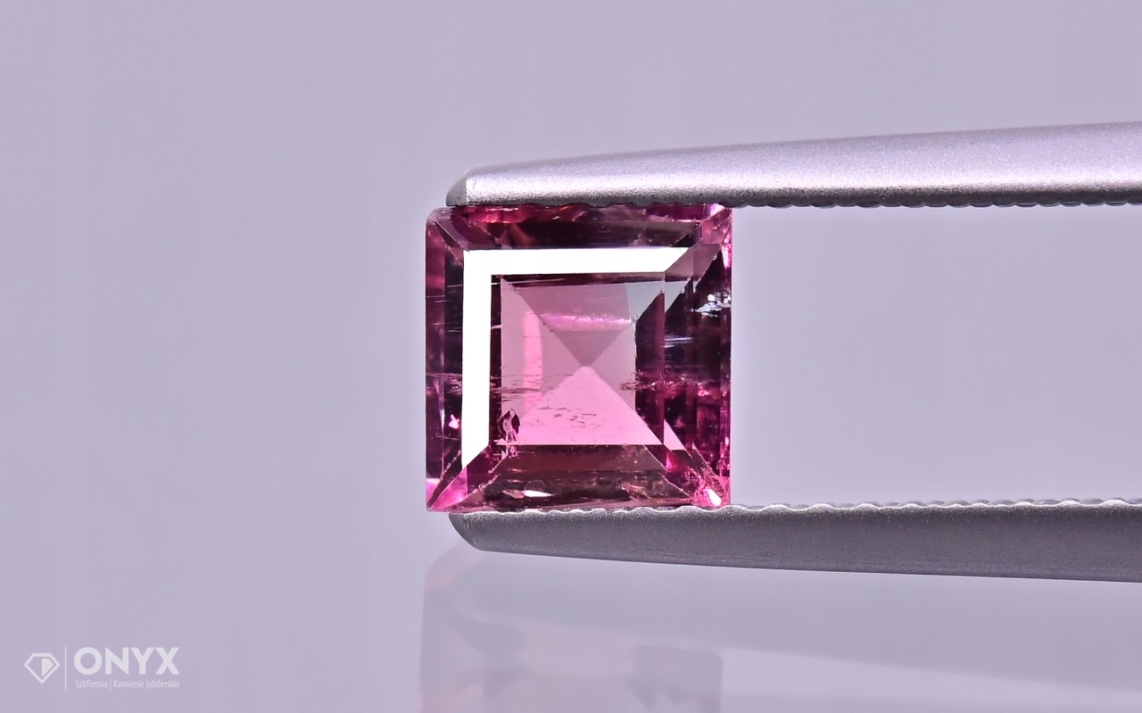 Turmalín Melounový fazetovaný čtverec 5,5x5,5 mm