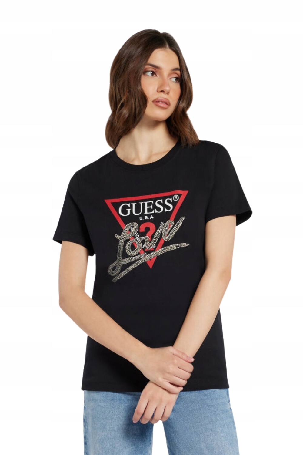 Guess Сčerné tričko Love Tee S
