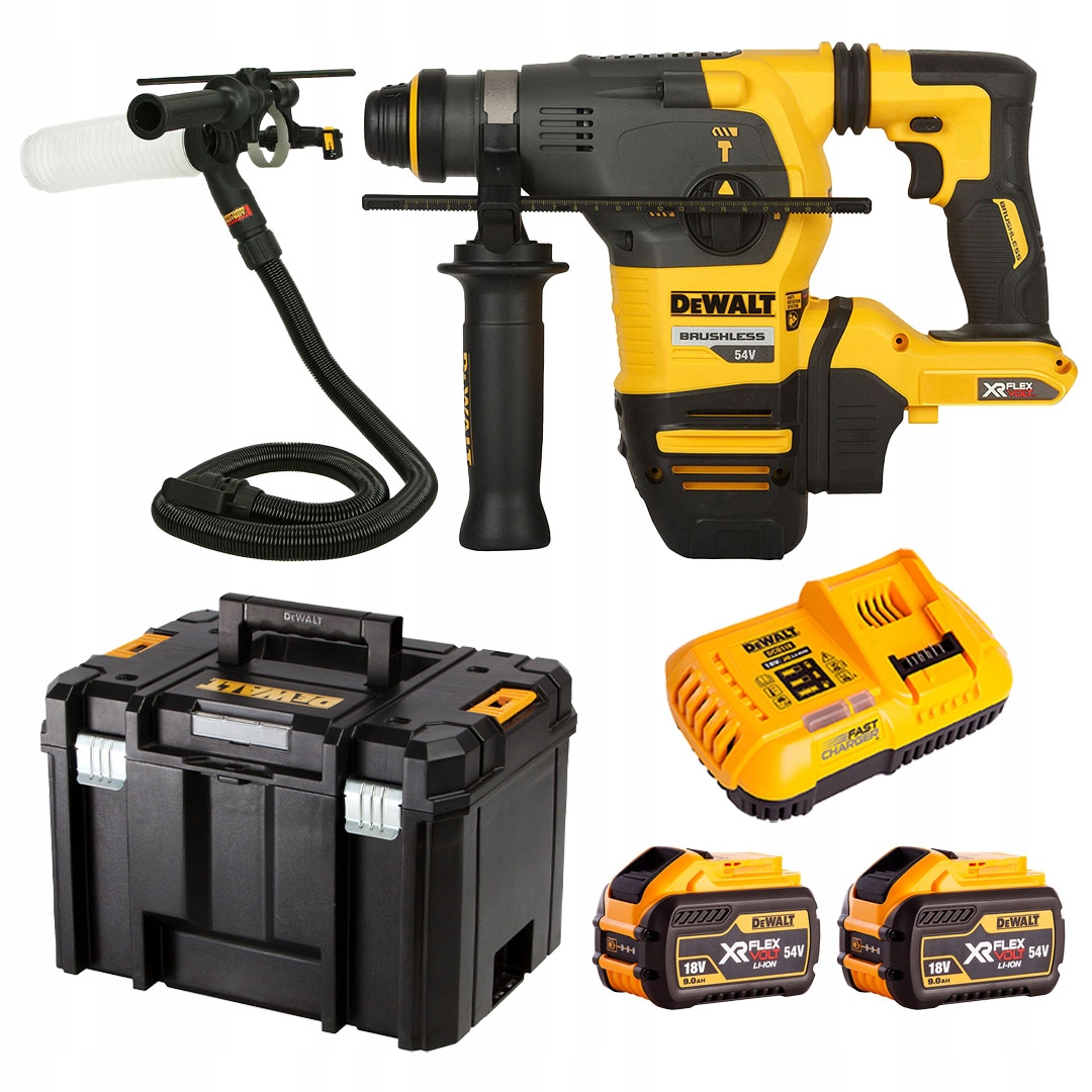 Vrtačka DeWALT DCH333X2 s odsáváním DWH201D Sds+ 54V 2x9Ah 3,5J kufr