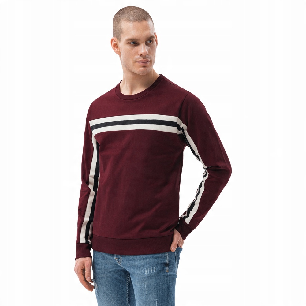 

Bluza męska z lampasem B1279 burgundowa XL