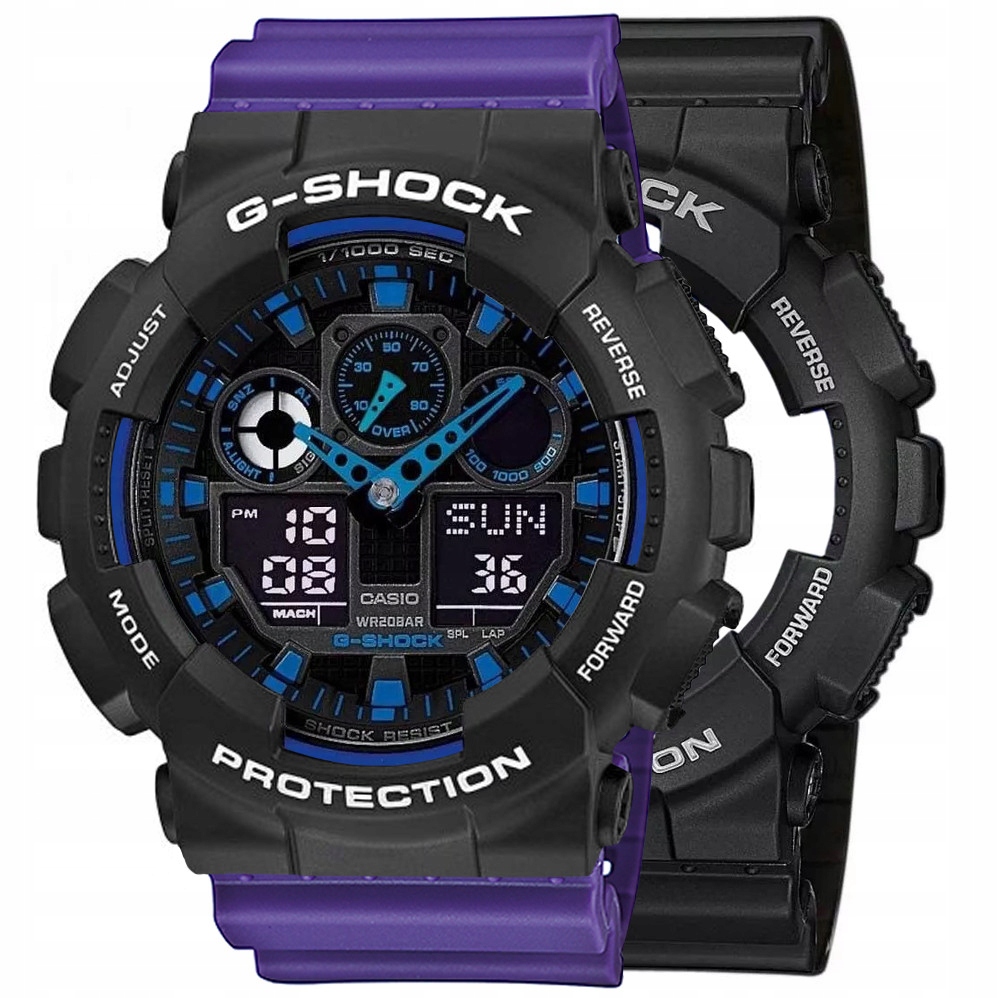 Sada G-shock GA-100-1A2ER Černá Fialová