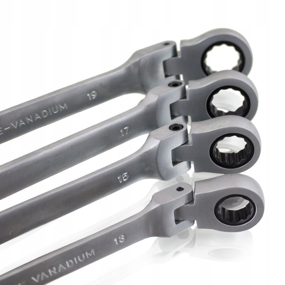 KLUCZE PŁASKO OCZKOWE Z GRZECHOTKĄ ŁAMANE ZESTAW Stan opakowania oryginalne