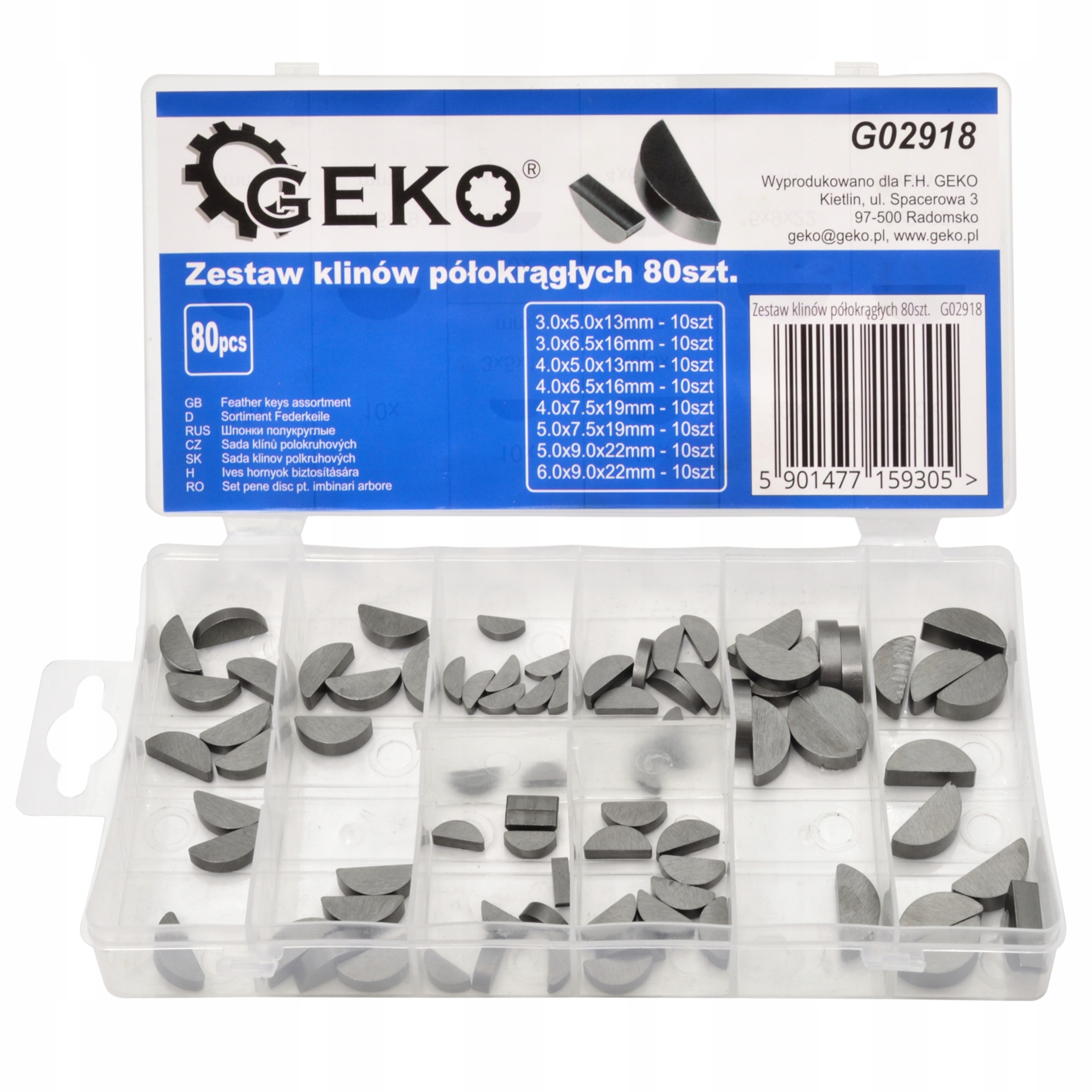 Zestaw klinów półokrągłych Geko G02918