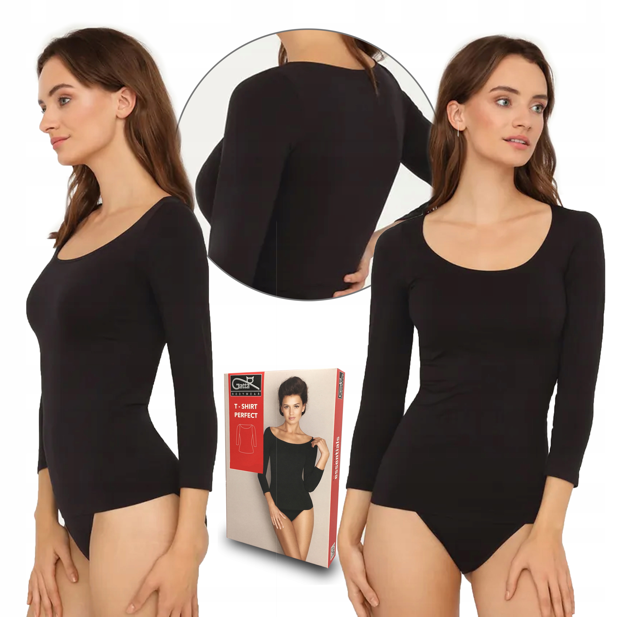 

Gatta T-shirt Perfect, bezszwowy, Czarny, S