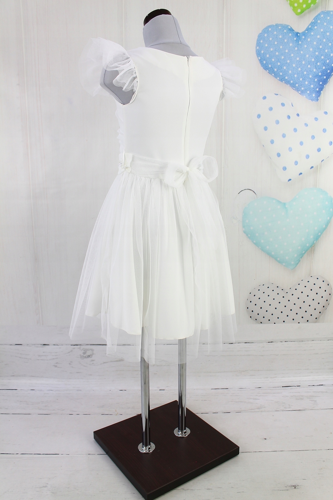 WIZYTOWA ELEGANCKA SUKIENKA KOMUNIA WESELE 158 Zapięcie zamek