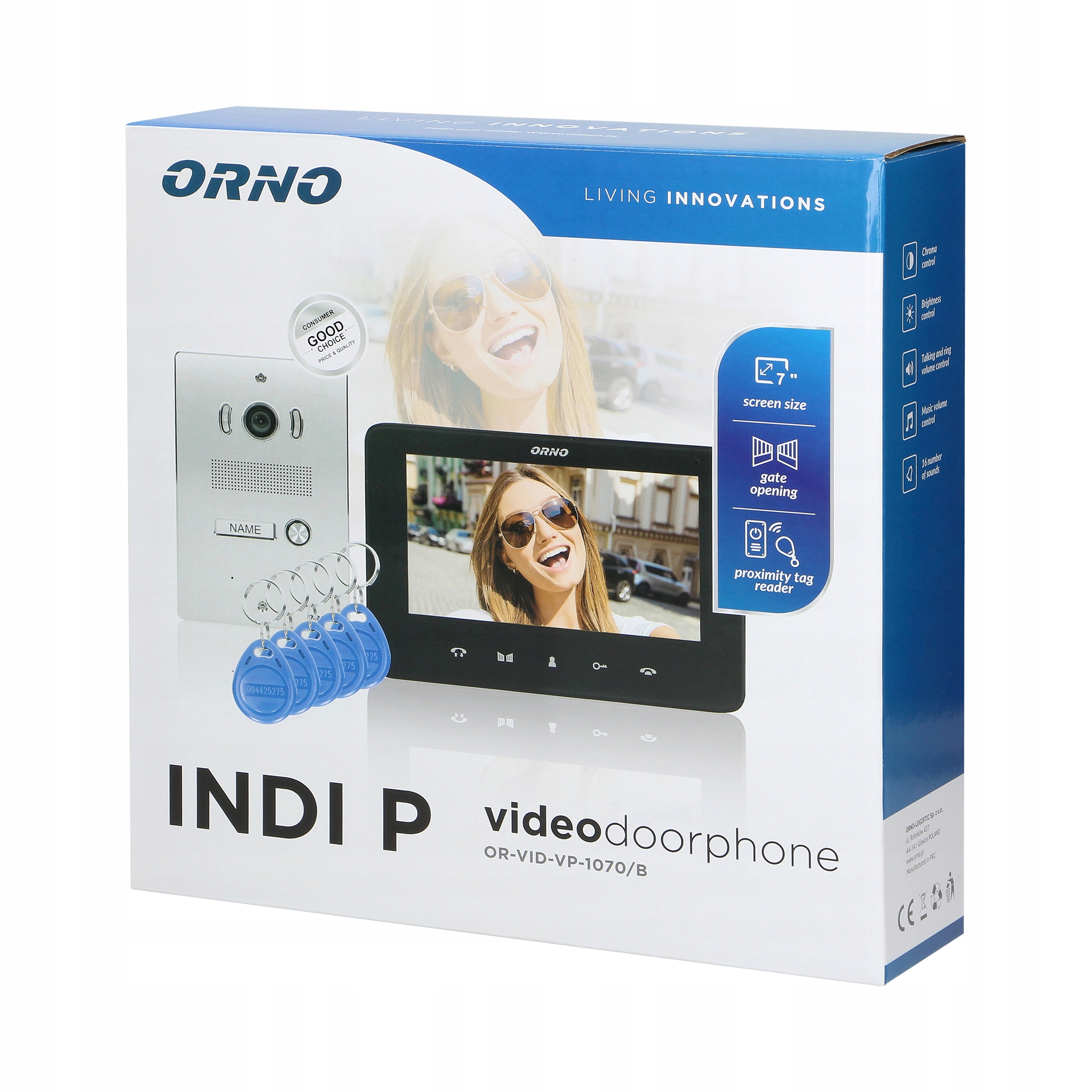 Sada videodom. farba 7" Rfid, p/t Indi P