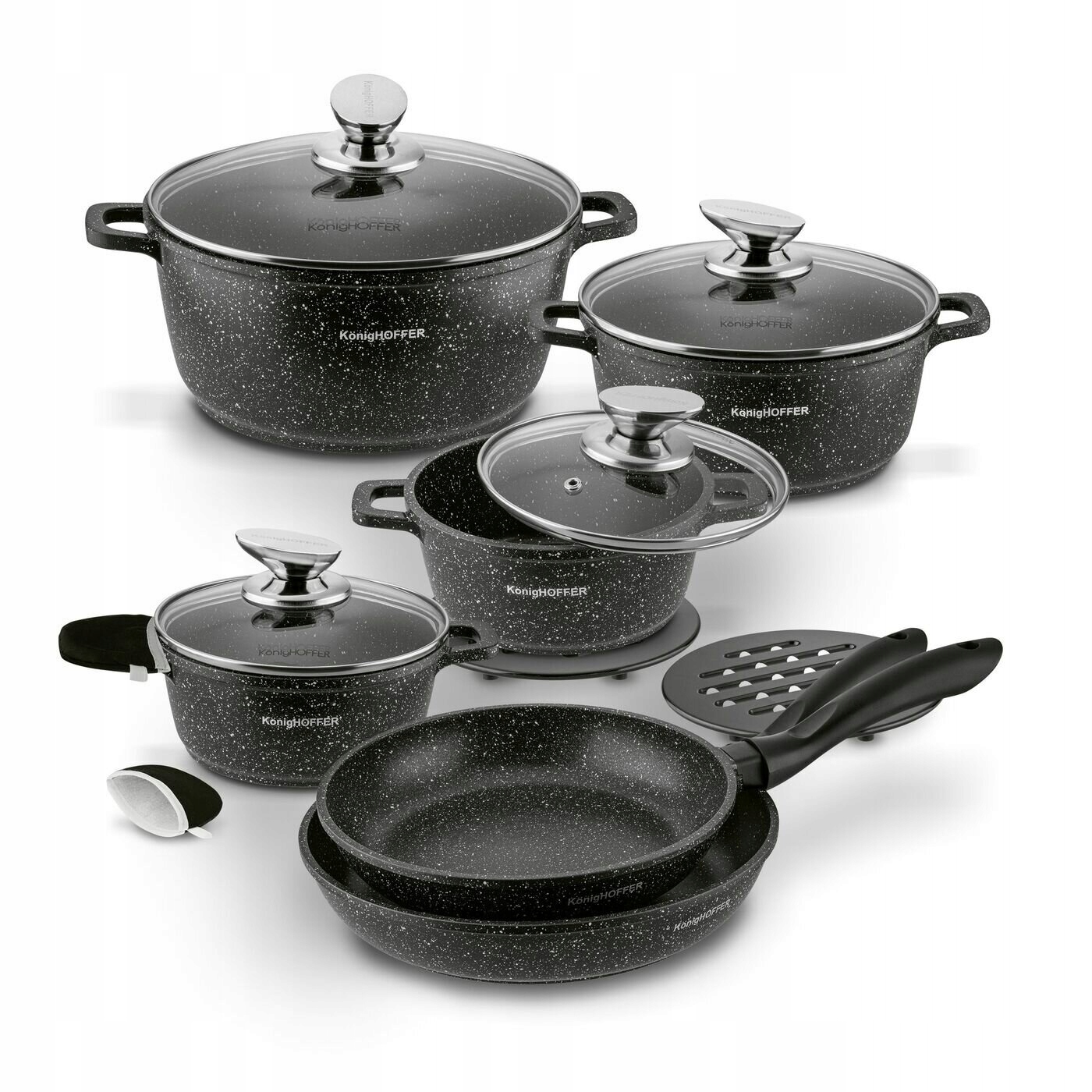 Sada Hrnců 2 Tradiční Pánve Na Indukci, Mramorový Plyn