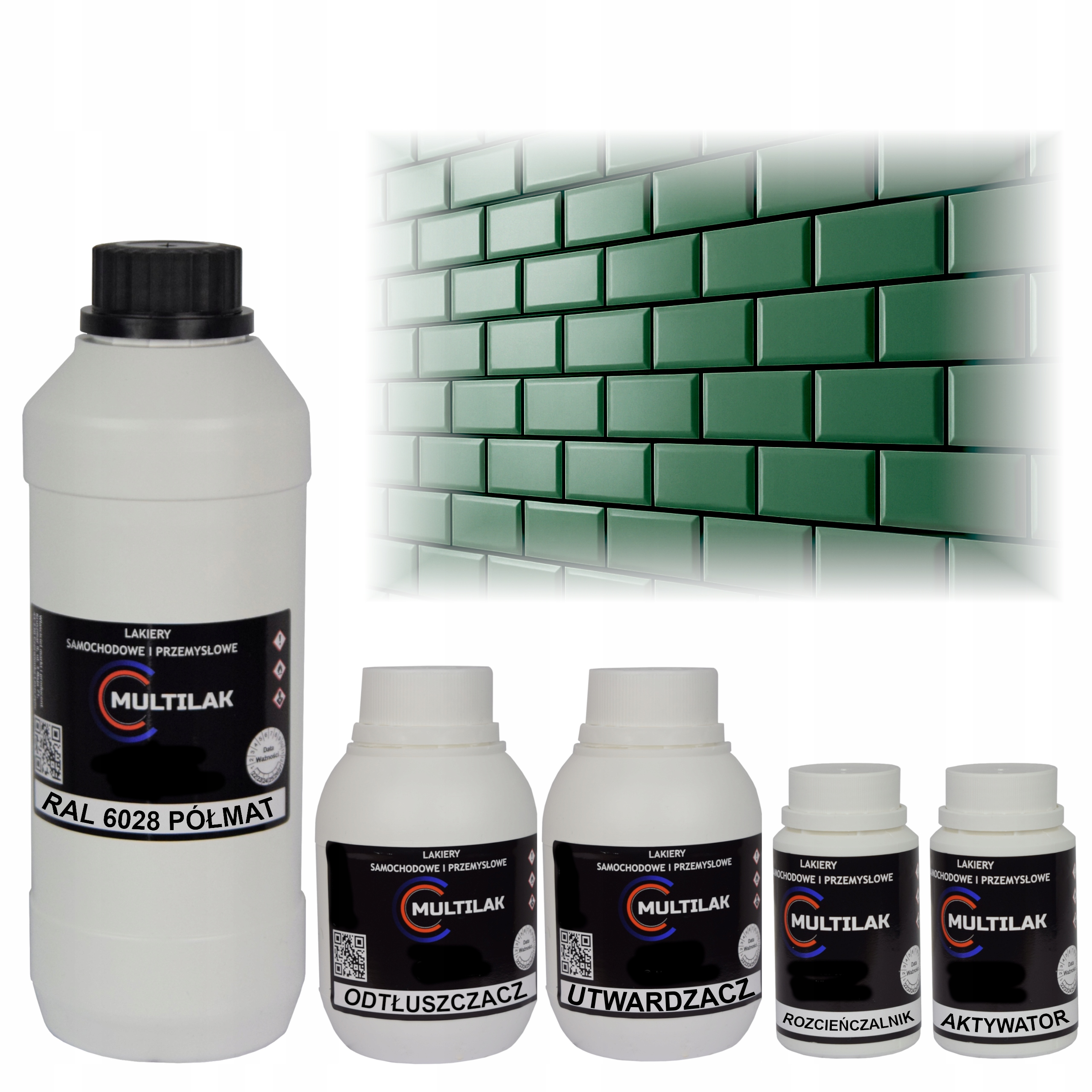 Lak farba Ral 6028 na glazúru dlaždíc a dlaždíc na valček, štetec 1L Polomat