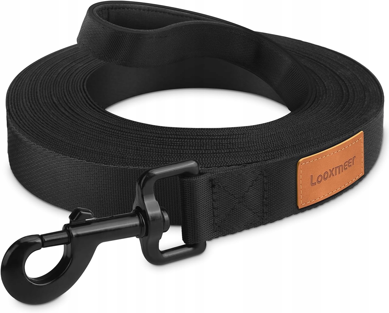 Vodítko 15 m pro psa Looxmeer velké nylonové, kov, černé