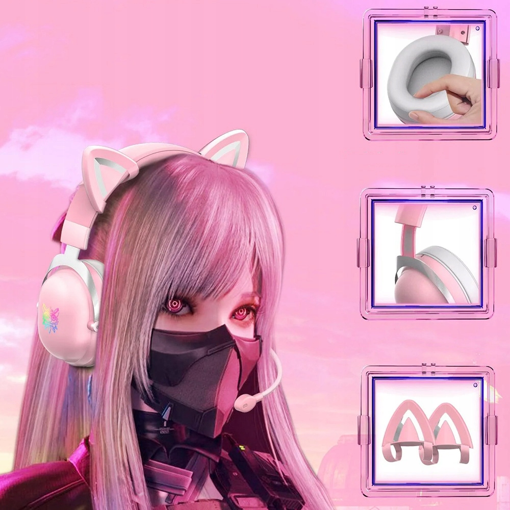 ONIKUMA X11 KOCIE USZY SŁUCHAWKI GAMINGOWE NAUSZNE PRZEWODOWE Z MIKROFONEM Marka Onikuma