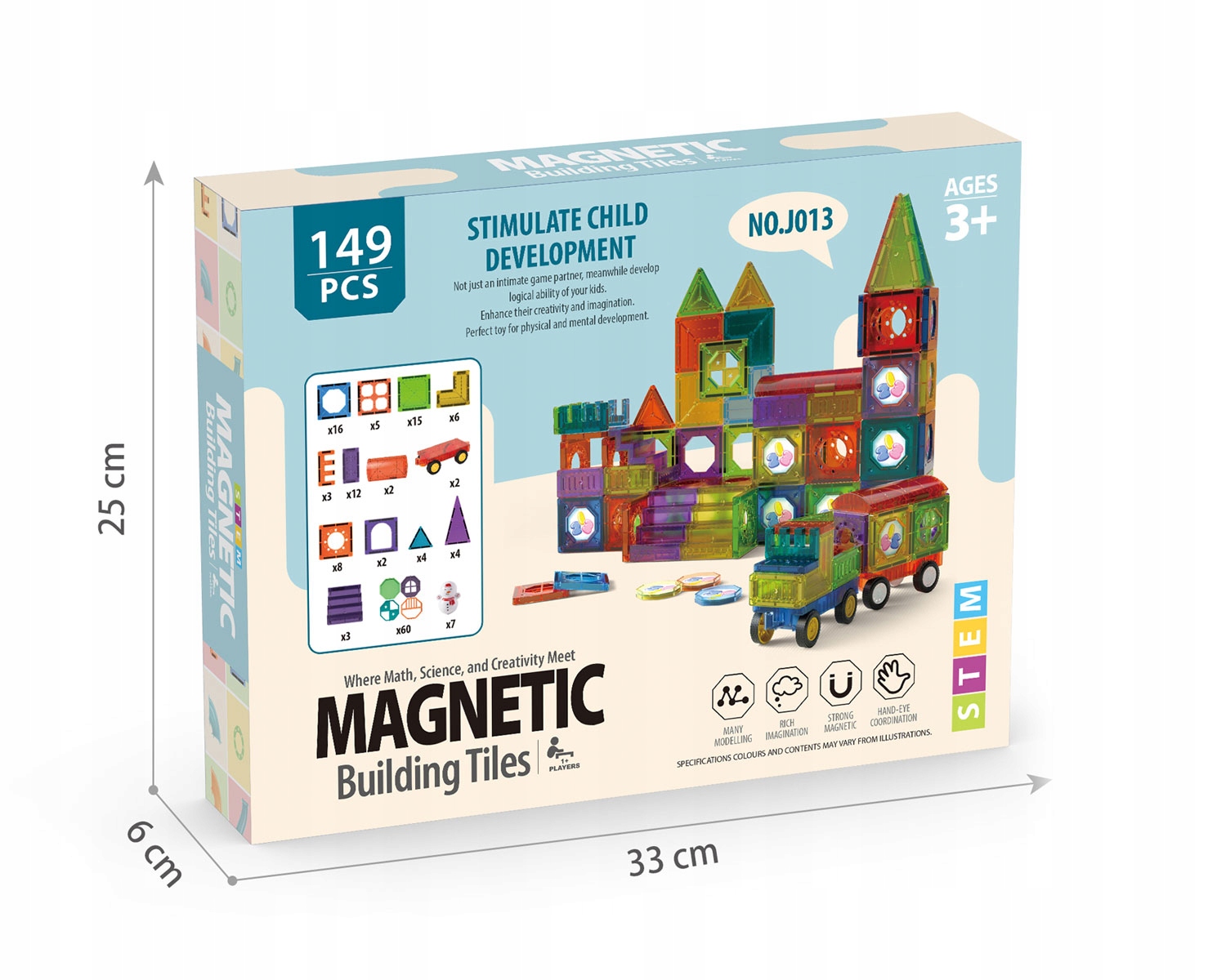 KLOCKI MAGNETYCZNE PANELE NEODYMOWE 149 EL ZESTAW Marka AIG