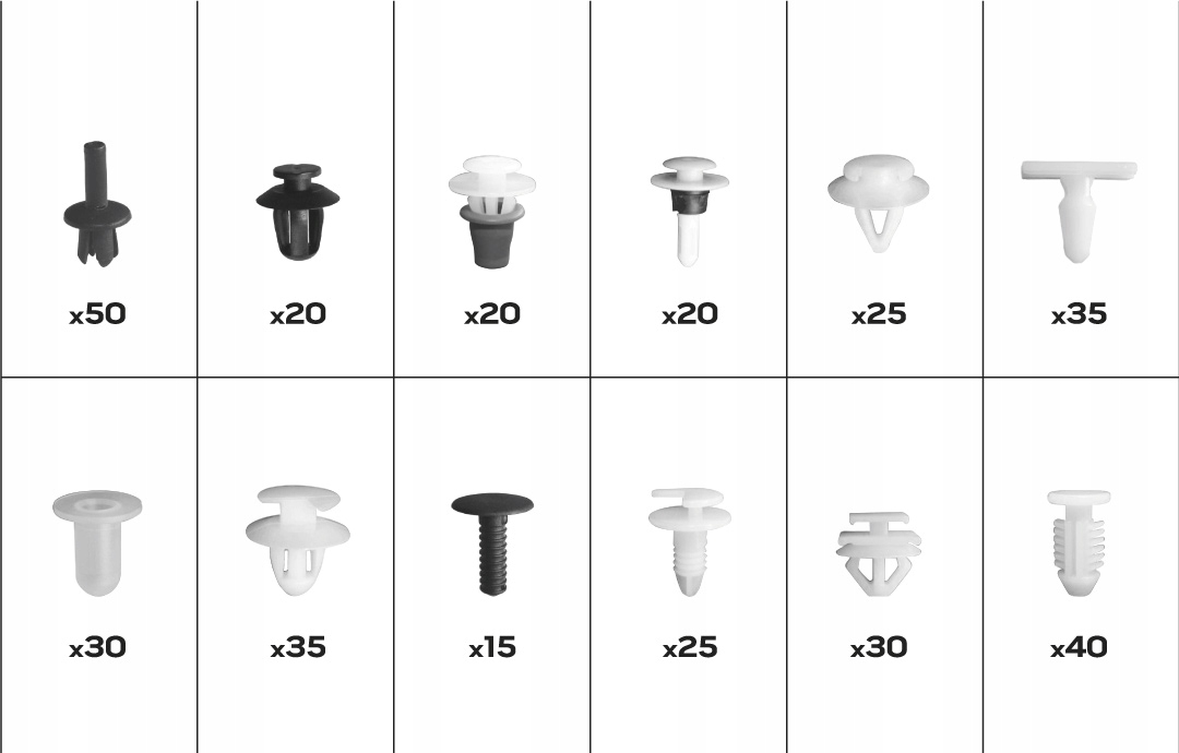 KOMPLET SPINEK SAMOCHODOWYCH PEUGEOT 345szt NEO Marka Neo Tools