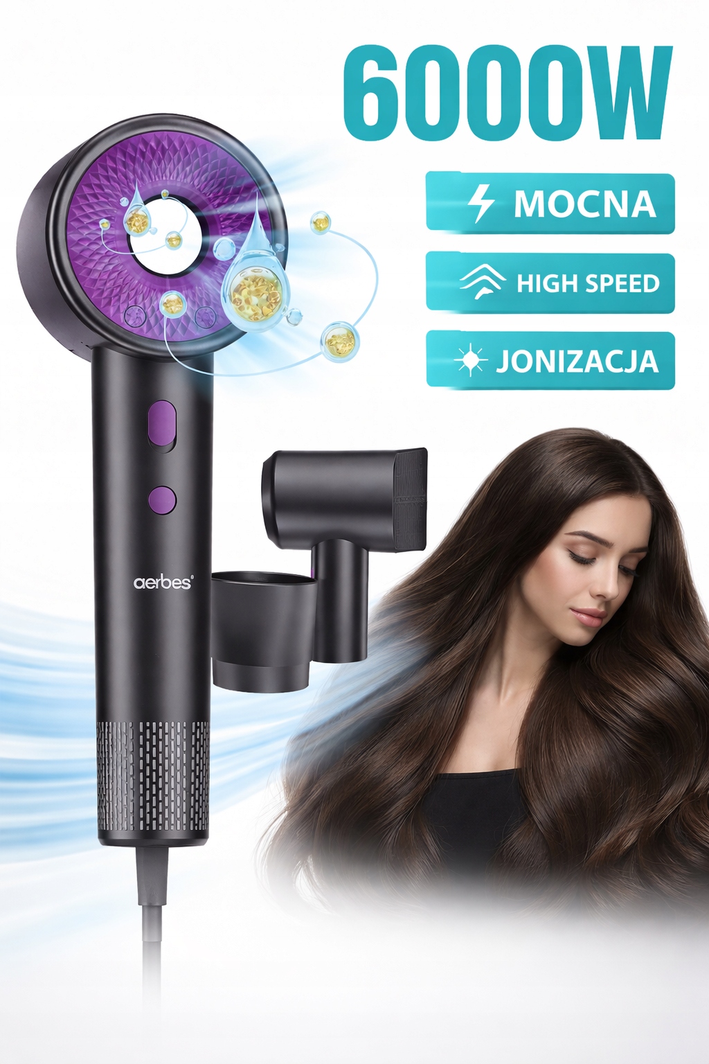 Suszarka do Włosów 6000 Pro High Speed Jonizacja Mocna Totalny