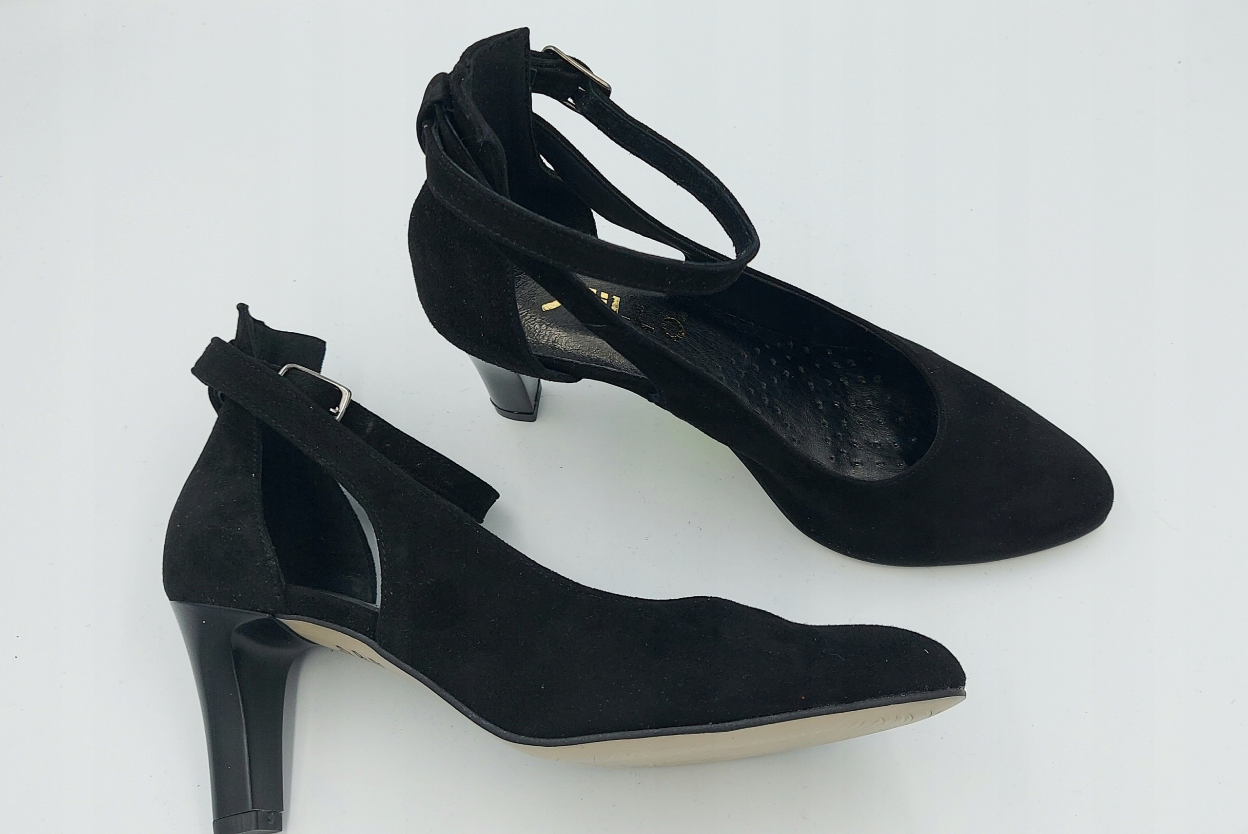 Czółenka ANDIAMO 2215 czarne zamsz studniówka 41