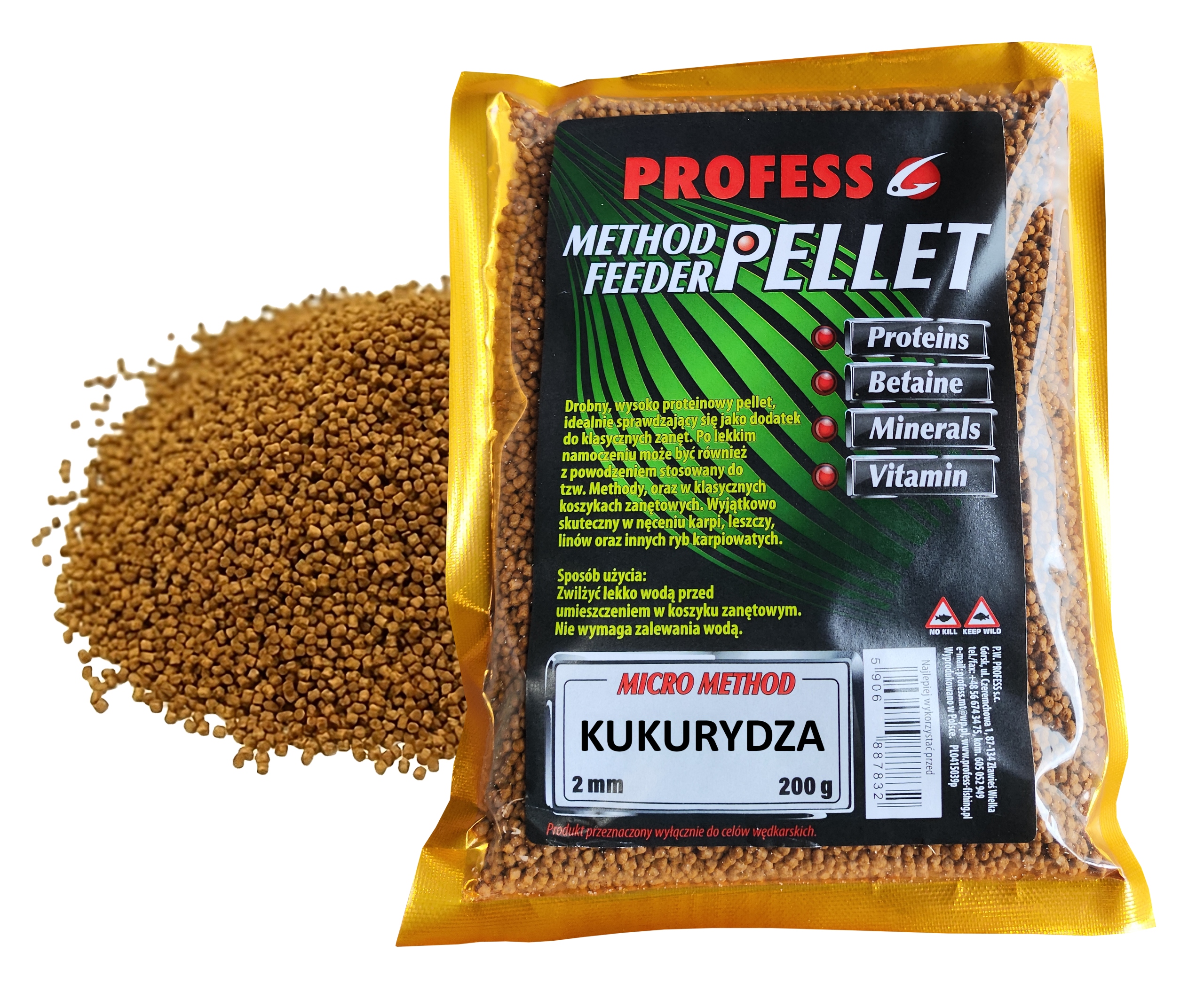 Pellet Method Feeder Micro 2mm Kukurydza 200g Profess