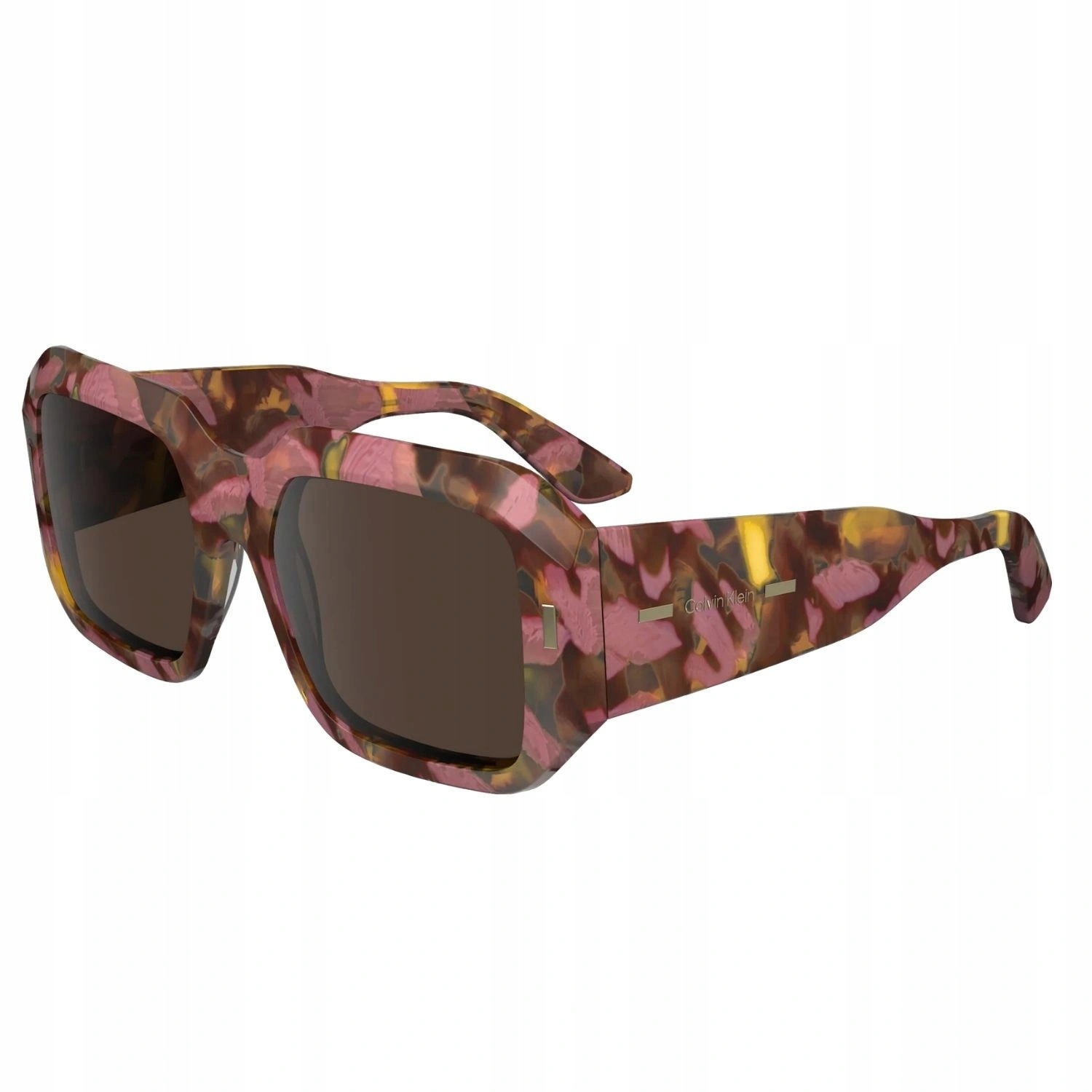Dámské čtvercové sluneční brýle Calvin Klein CK23536S havana