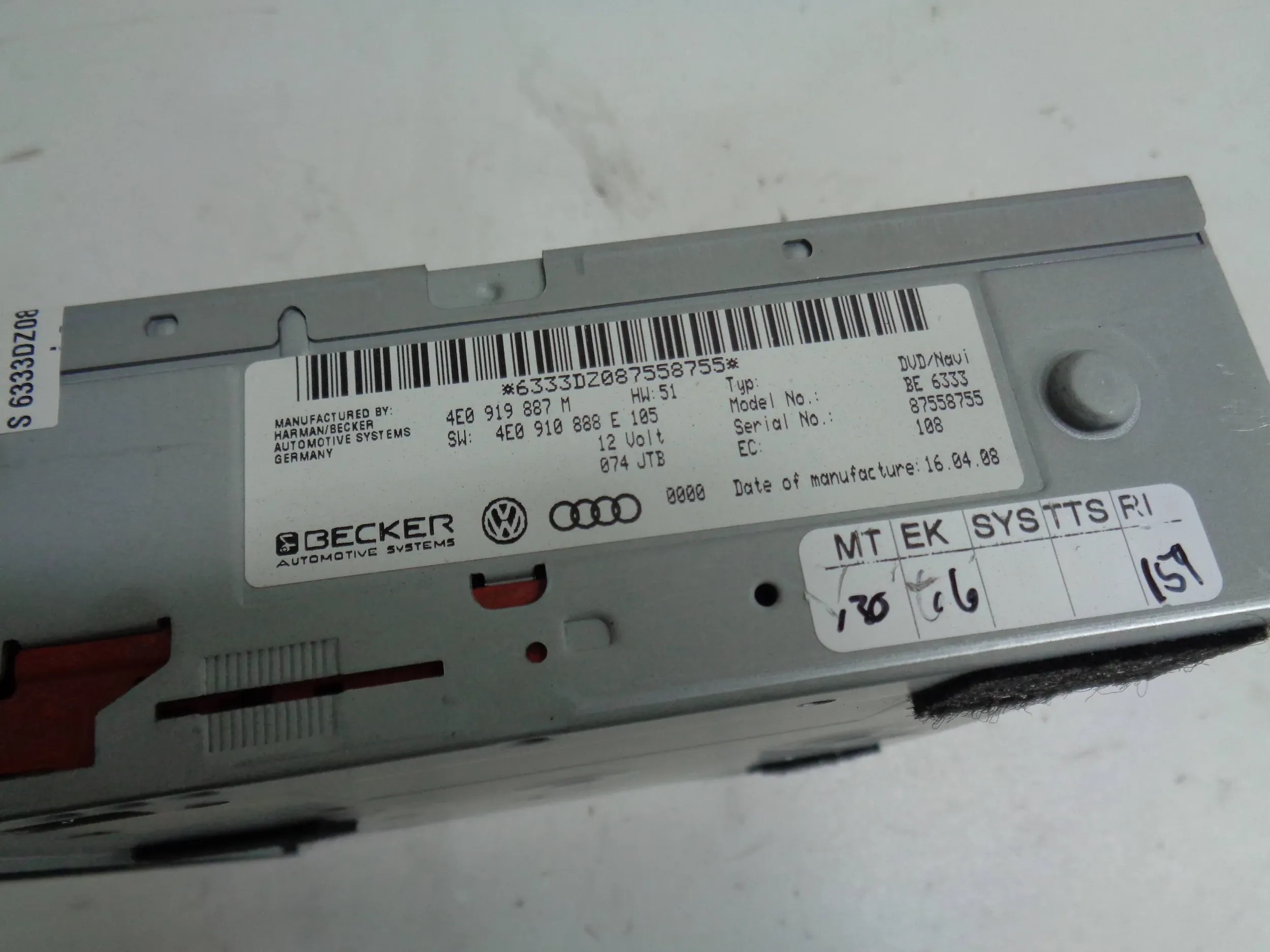 AUDI A4 B8 A5 A6 Q5 PANEL PLAYER NAVIGATION DEVICES 4E0919887M