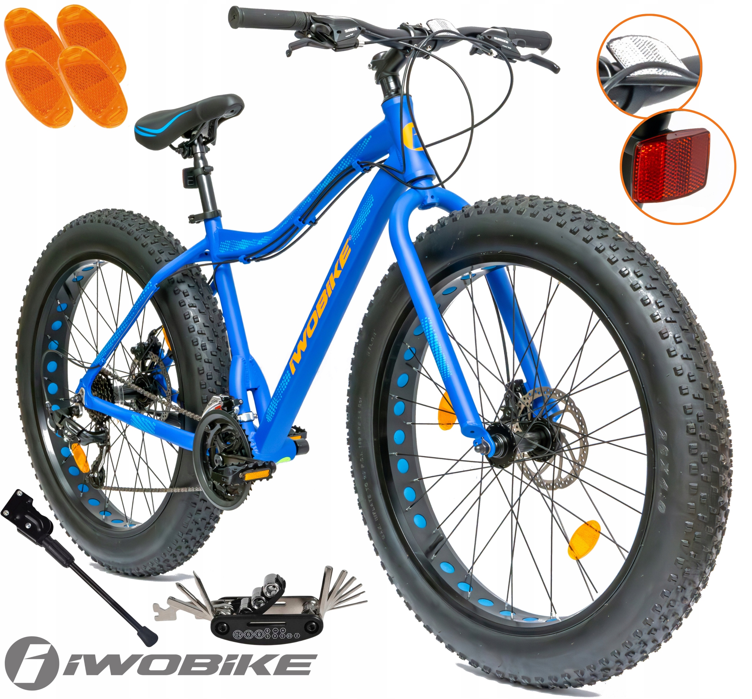Dámské/Pánské Kolo Fatbike 26" Iwobike Shimano Hliníkové Kotoučové Brzdy Lehké Model 2025