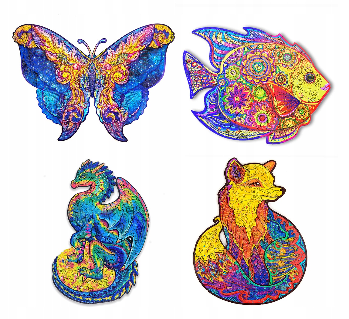 Puzzle Drewniane Wooden Układanka Zestaw Premium L Szerokość produktu 26.3 cm