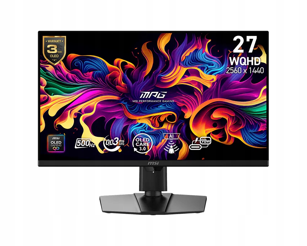 Msi Mpg 271QR Qd-oled X50, 26,5" QD-OLED/2560x1440 (WQHD)/500Hz/0,03ms/2x H